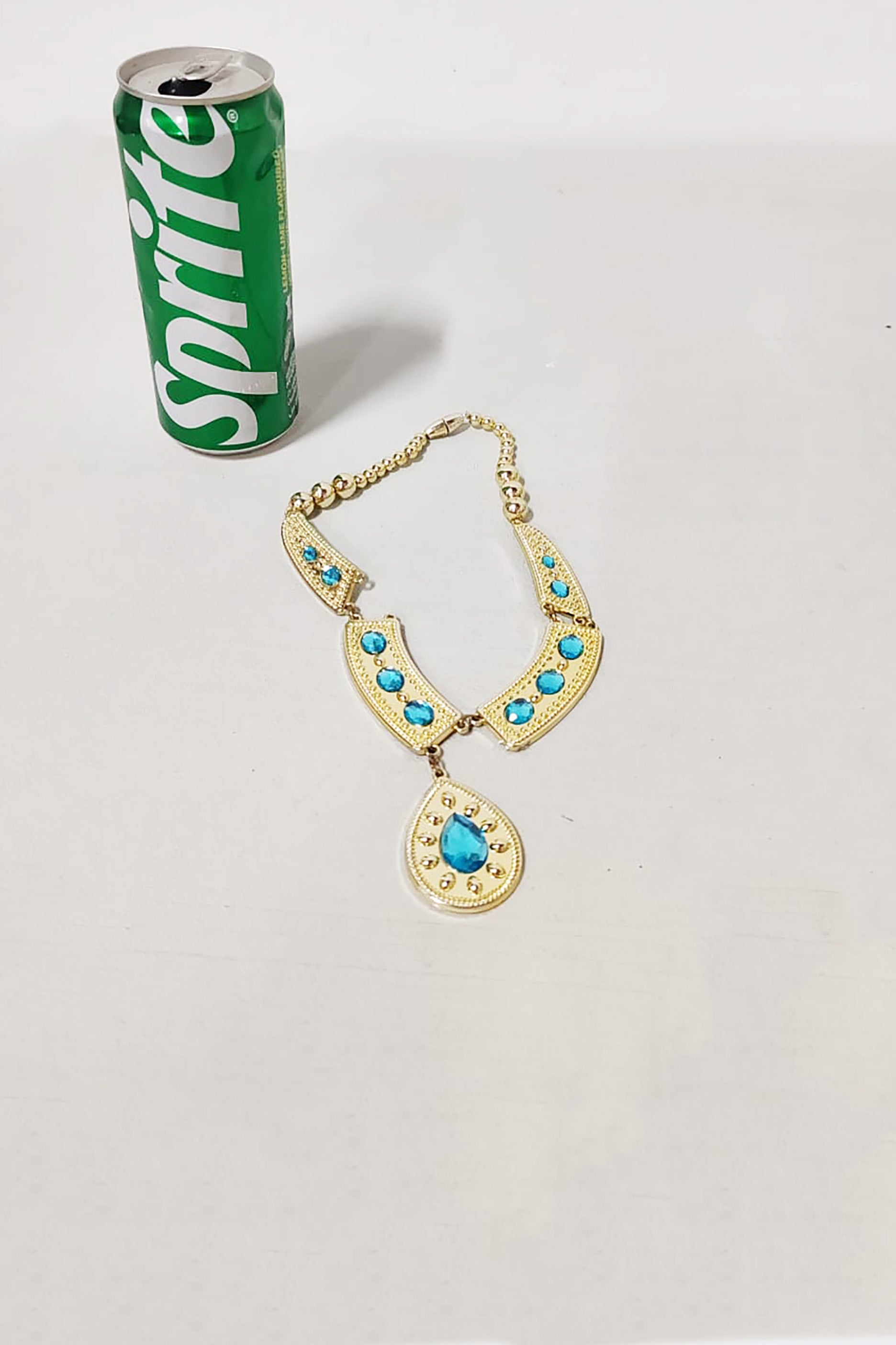 Blue and Gold Plastic Necklace