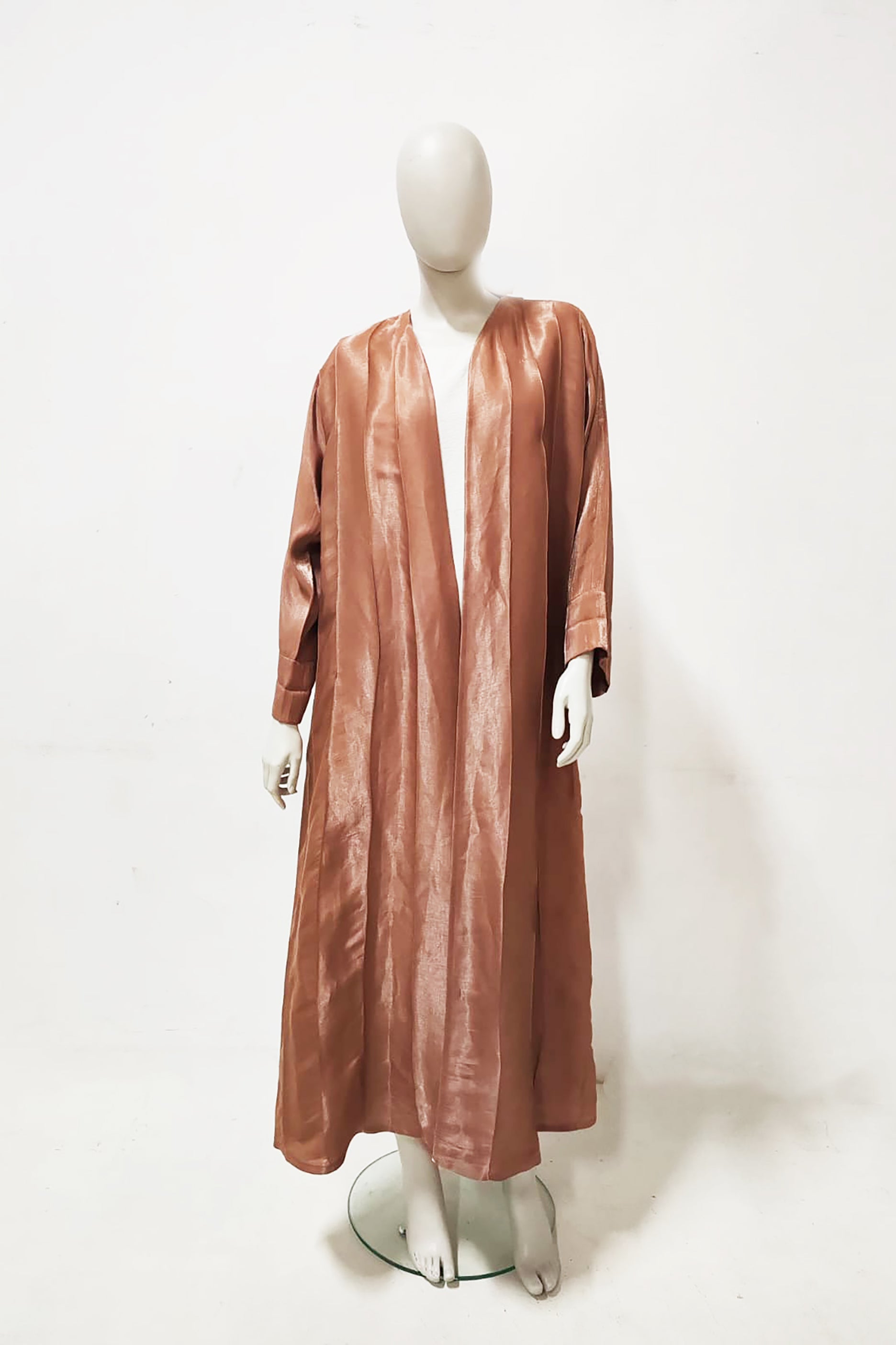 Shiny Brown Silk Abaya