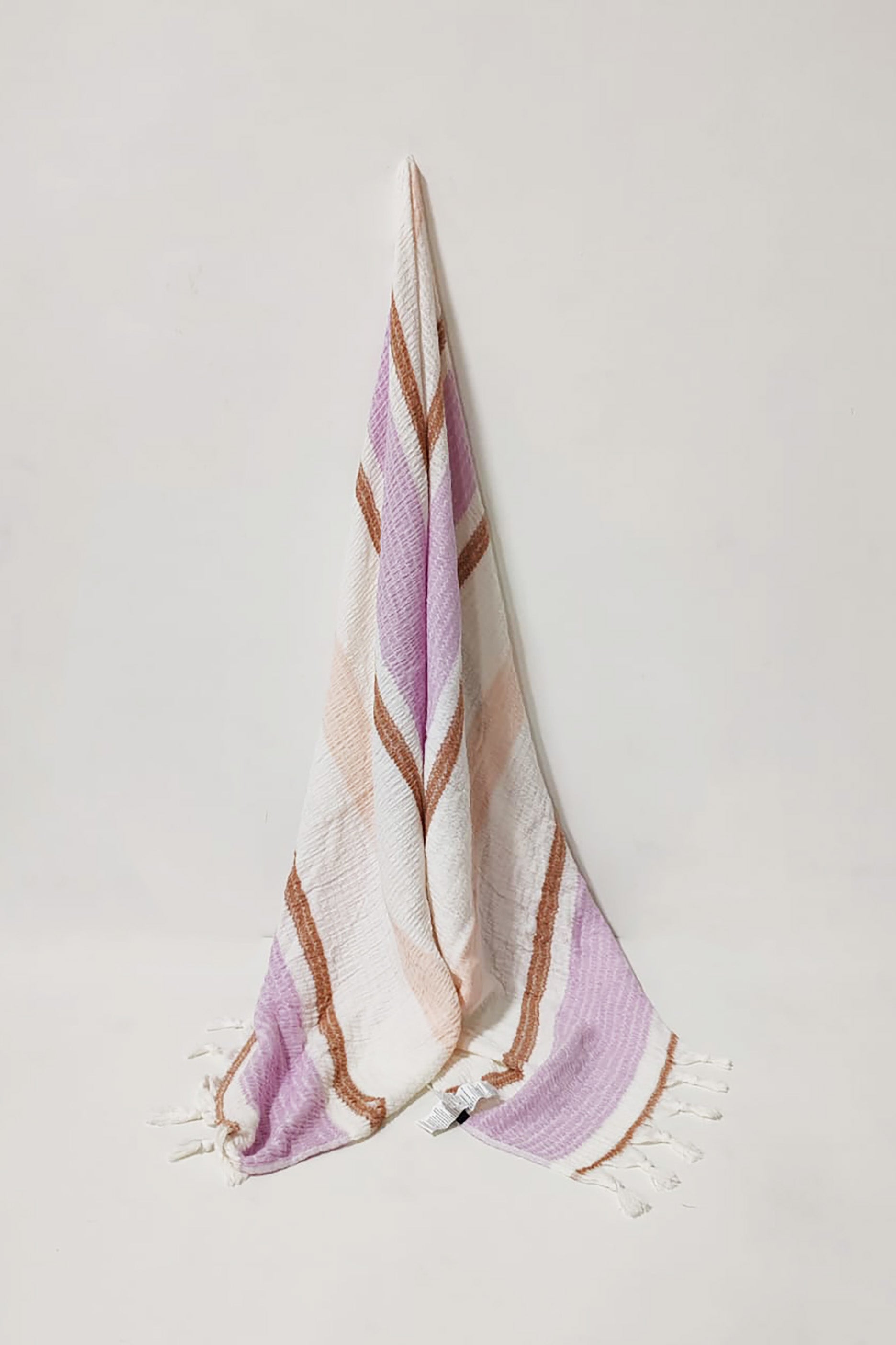 White and Violet Striped Blanket Throw
