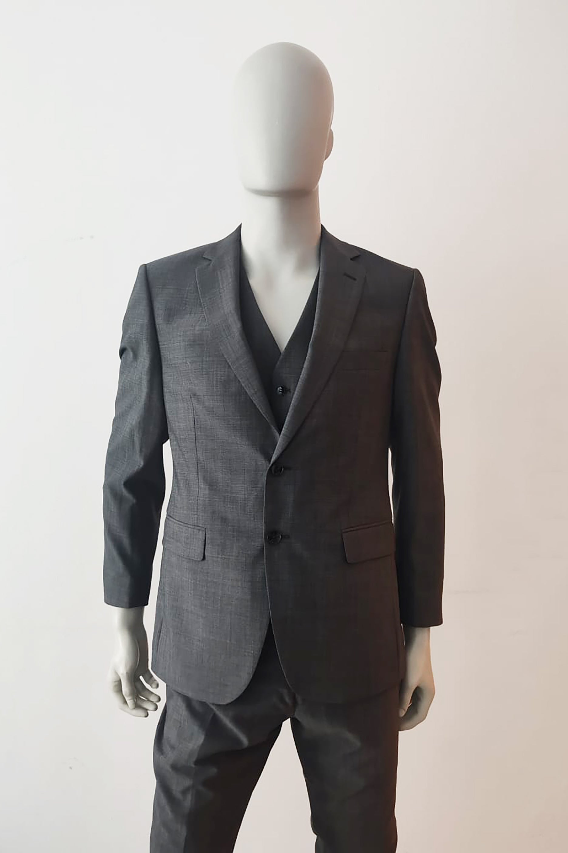 Mens Grey Formal Suit with Vest