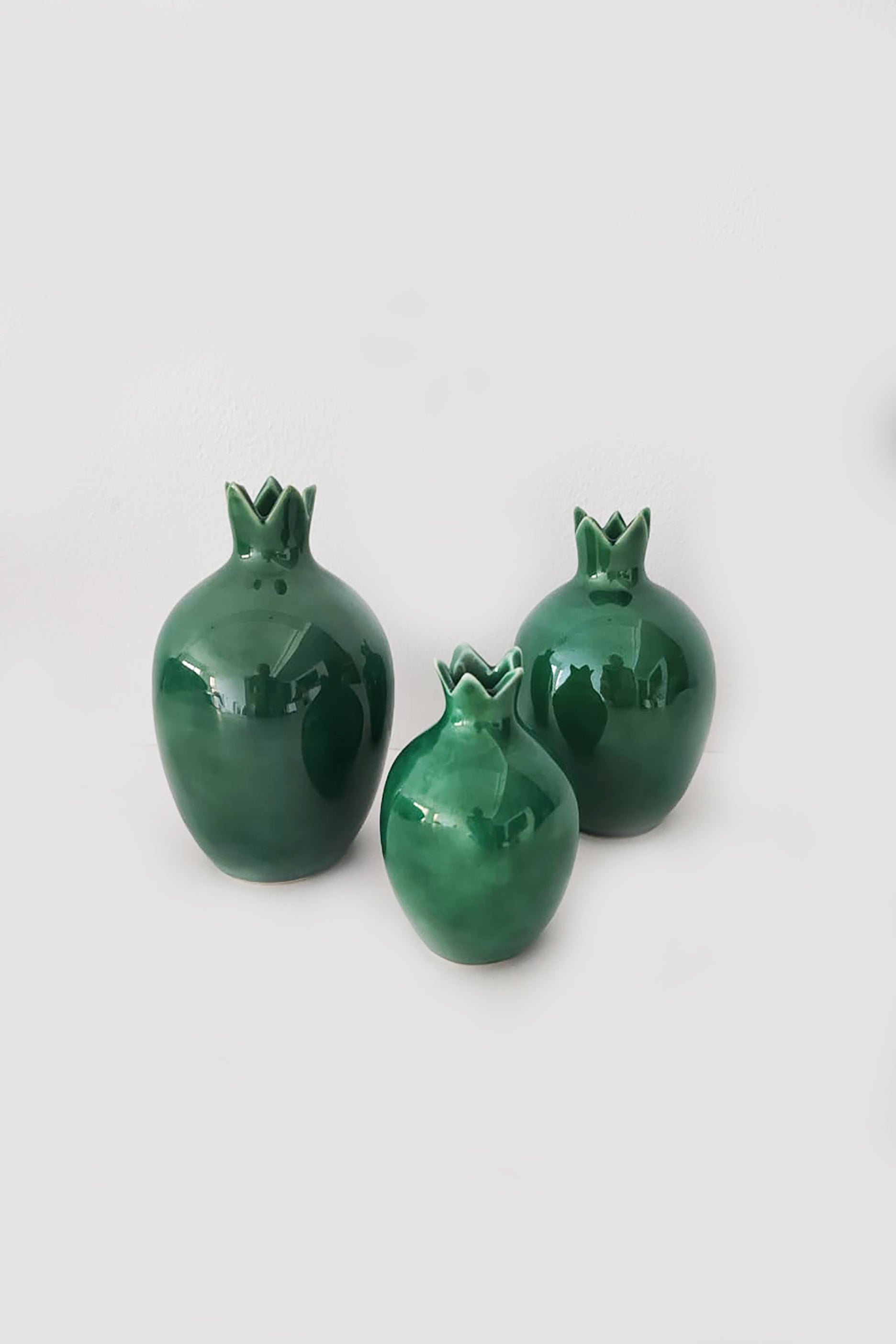Green Ceramic Vases set as 3