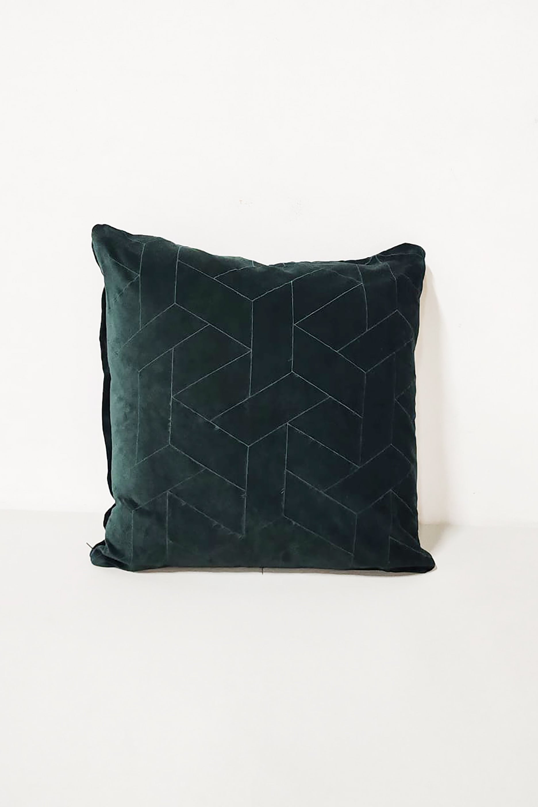 Dark Green Chevron Design Cushion