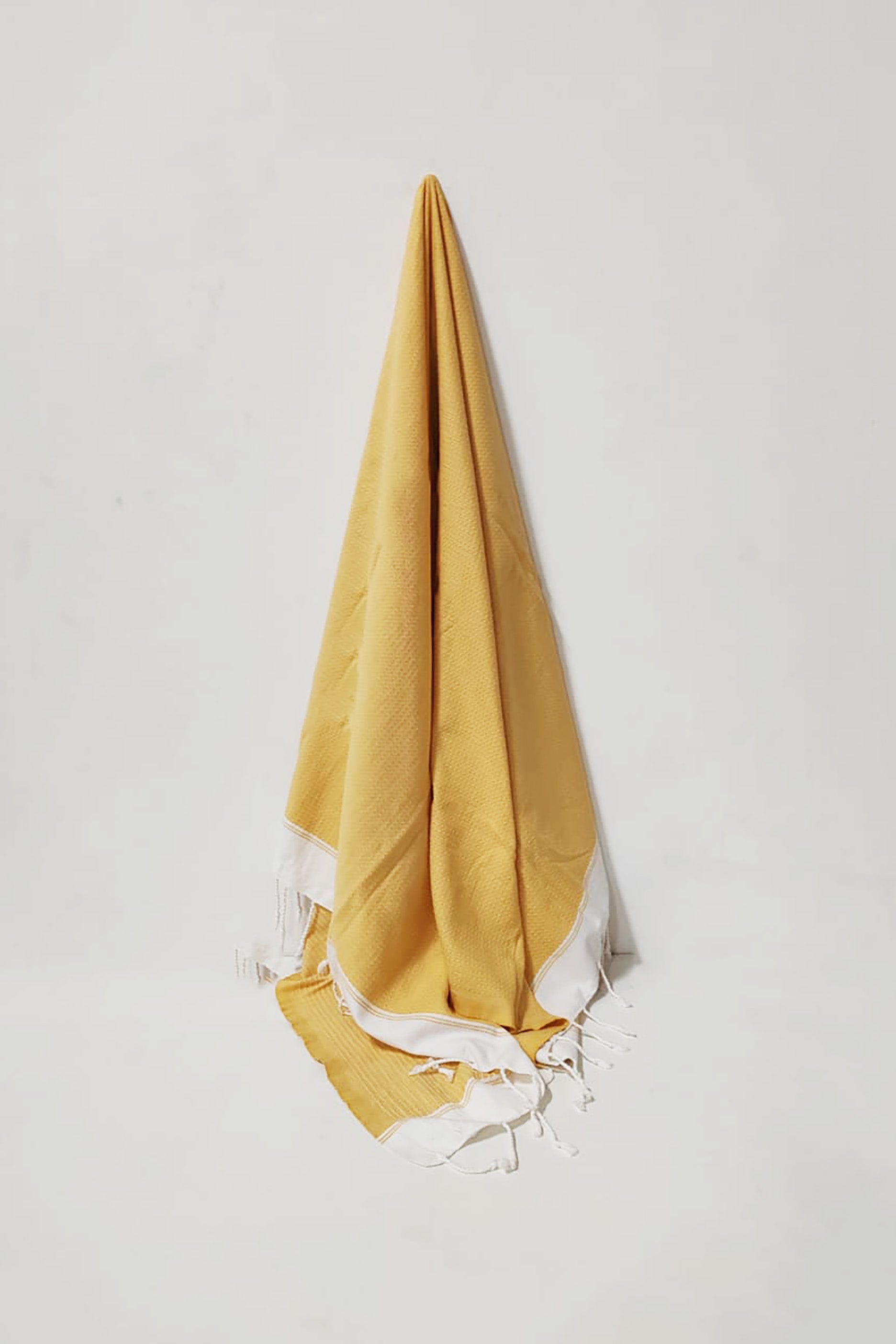 Yellow Throw Blanket with Tassels