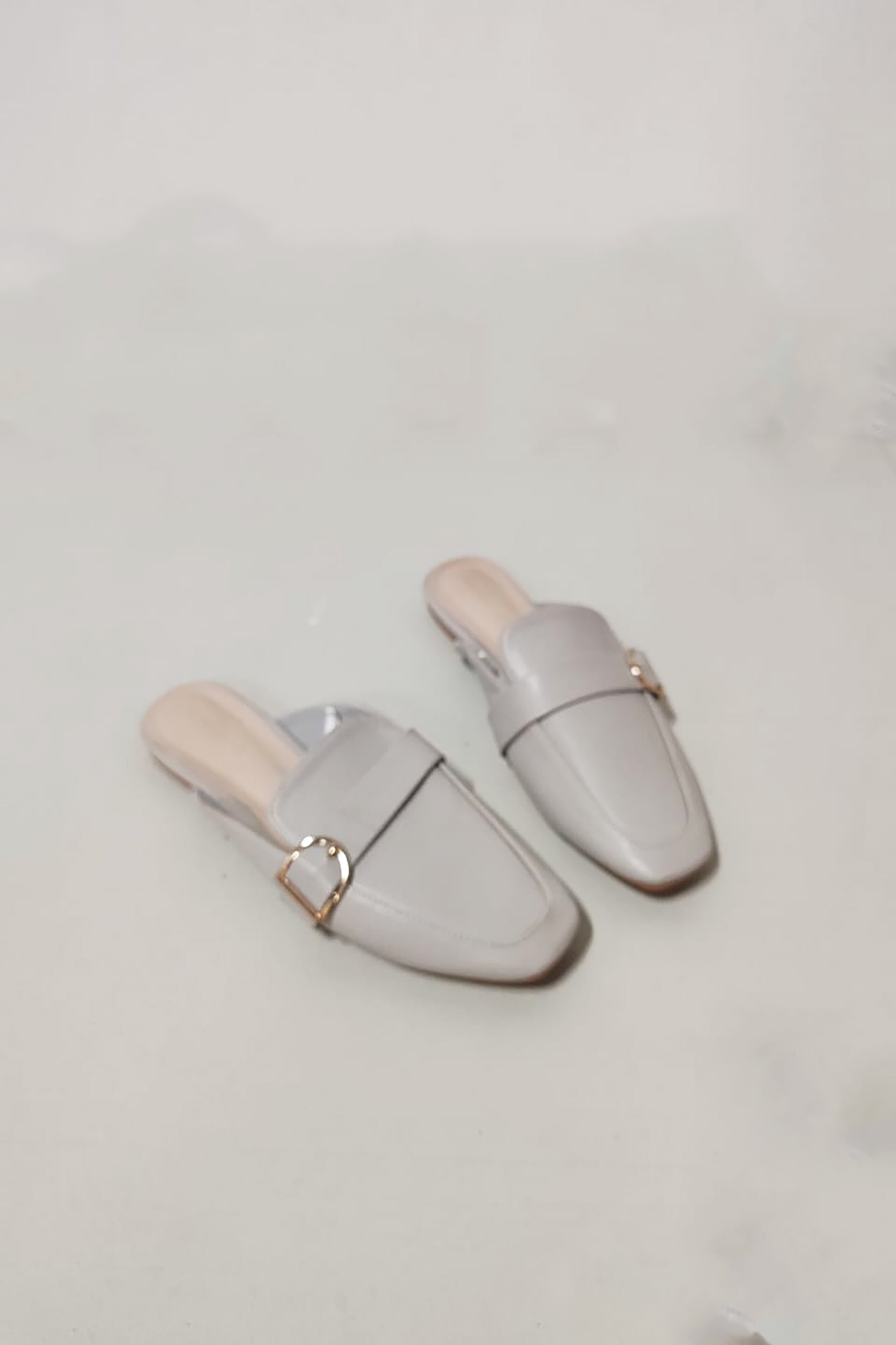 Slip On Blue Mules with Strap