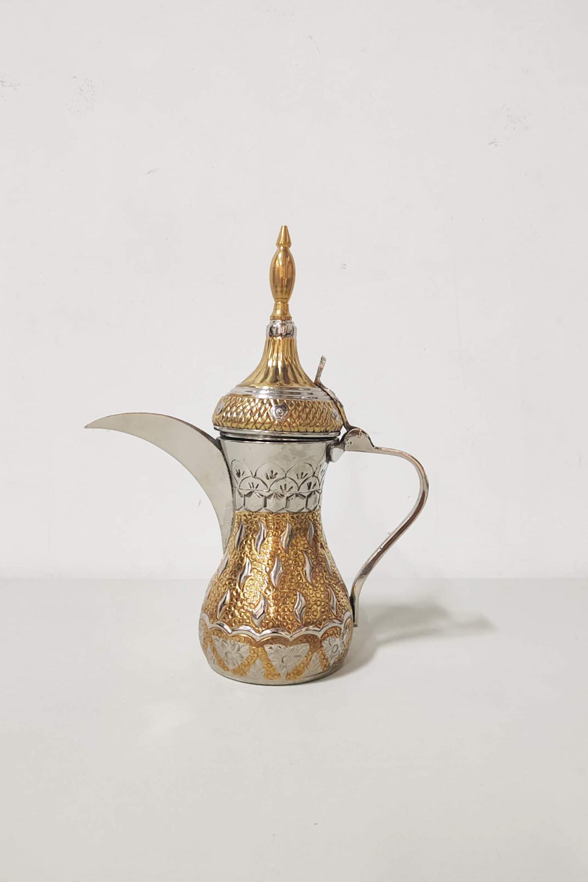 Silver and Gold Arabic Coffee Pot - Dallah