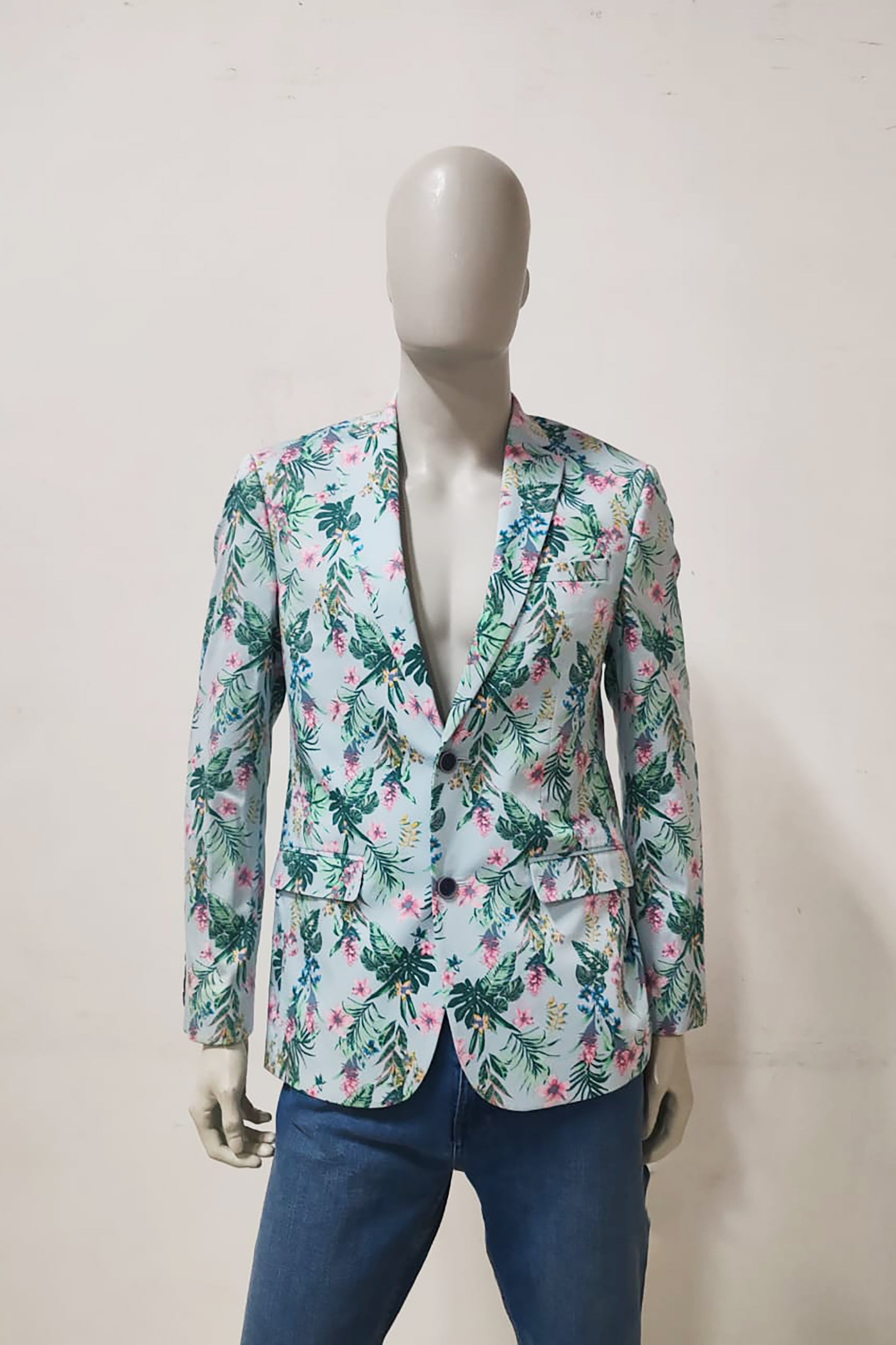 Men's Green Floral Blazer (Eu38)