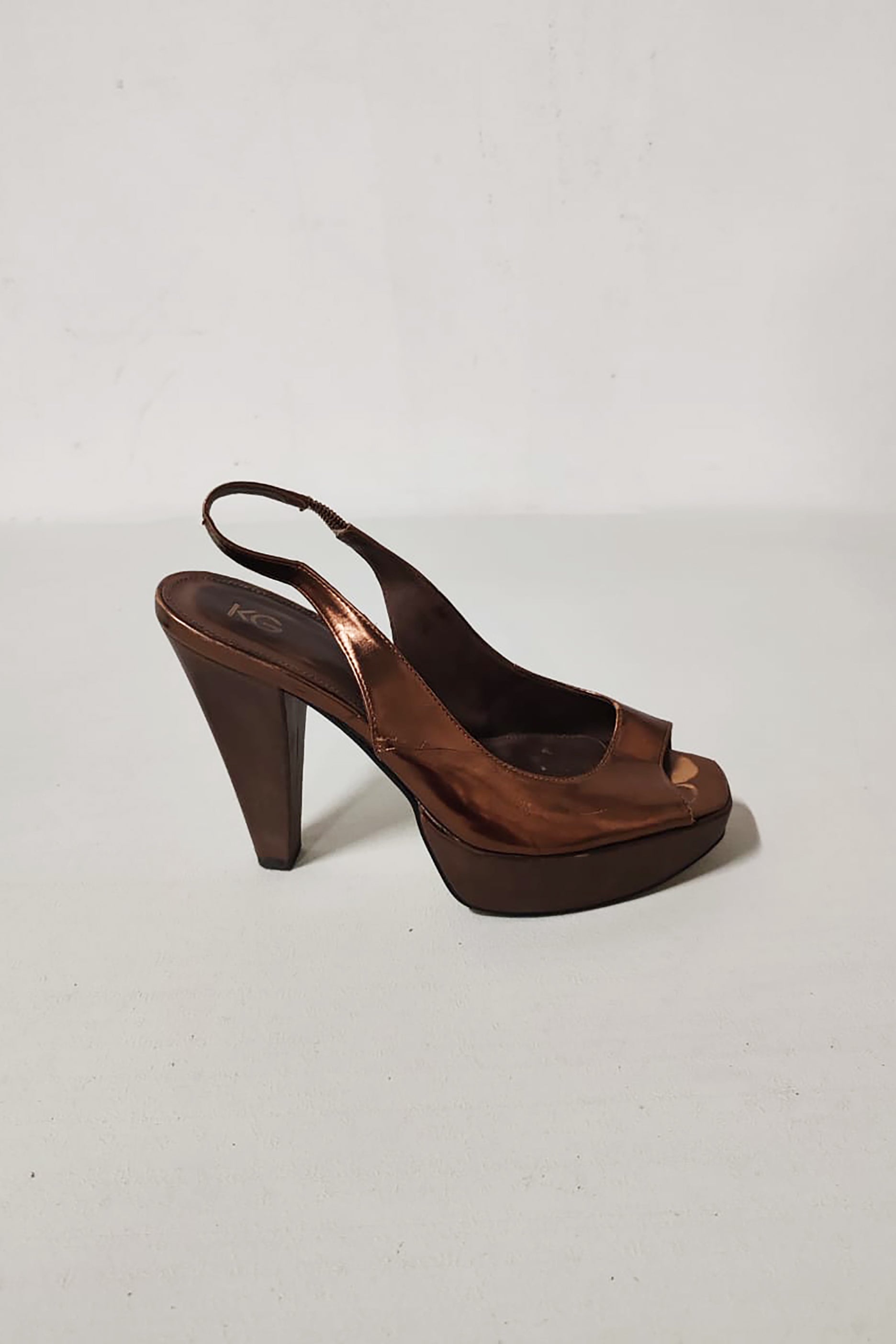 Ladies Bronze Straw Weave High Heels Sandals (Eu39)