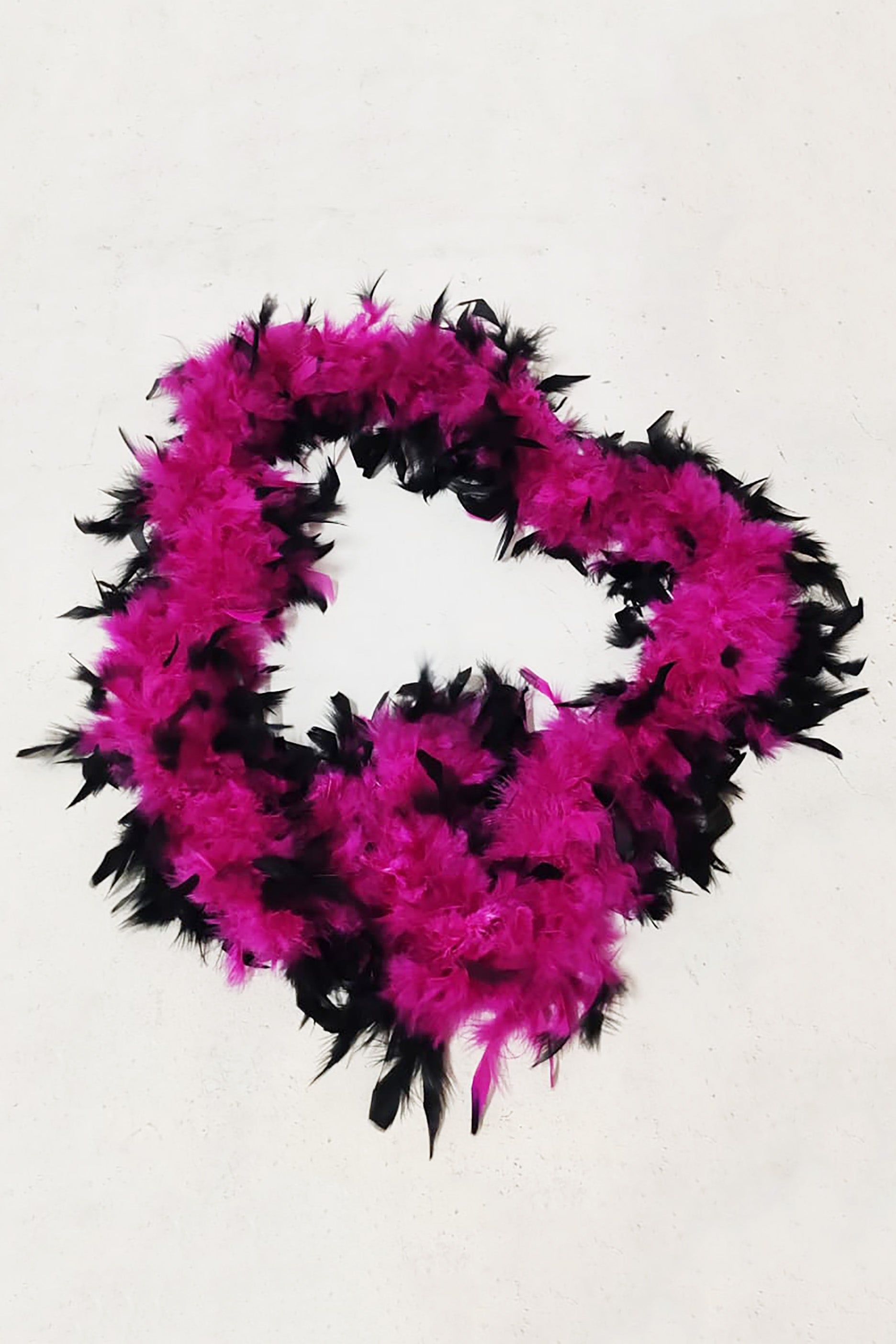 Pink and Black Long Feather Scarf