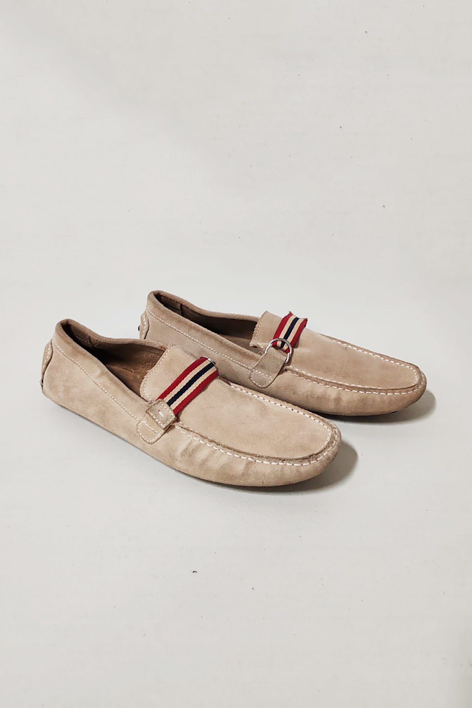 Beige Suede Loafers for Men