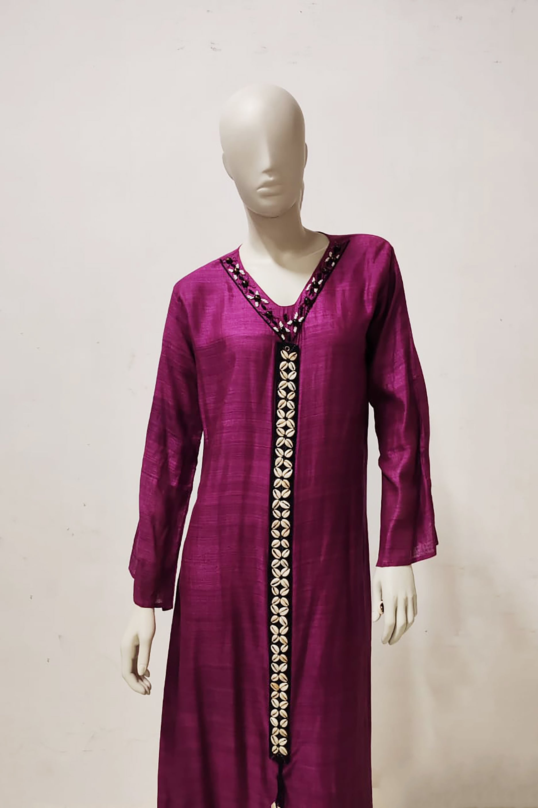 Purple Long Jalabiya Kaftan