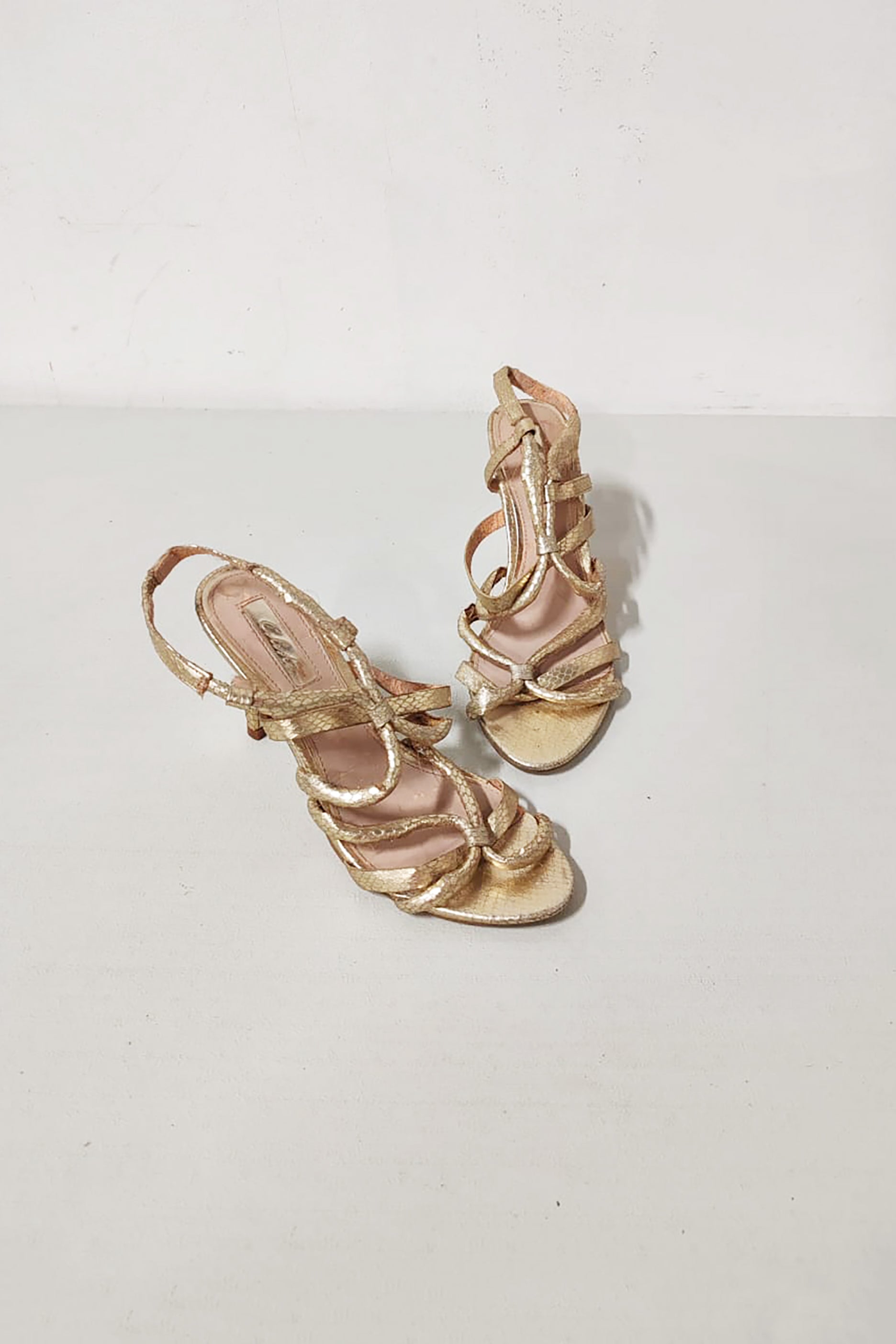 Ladies High Heels Gold Sandals (Eu39)