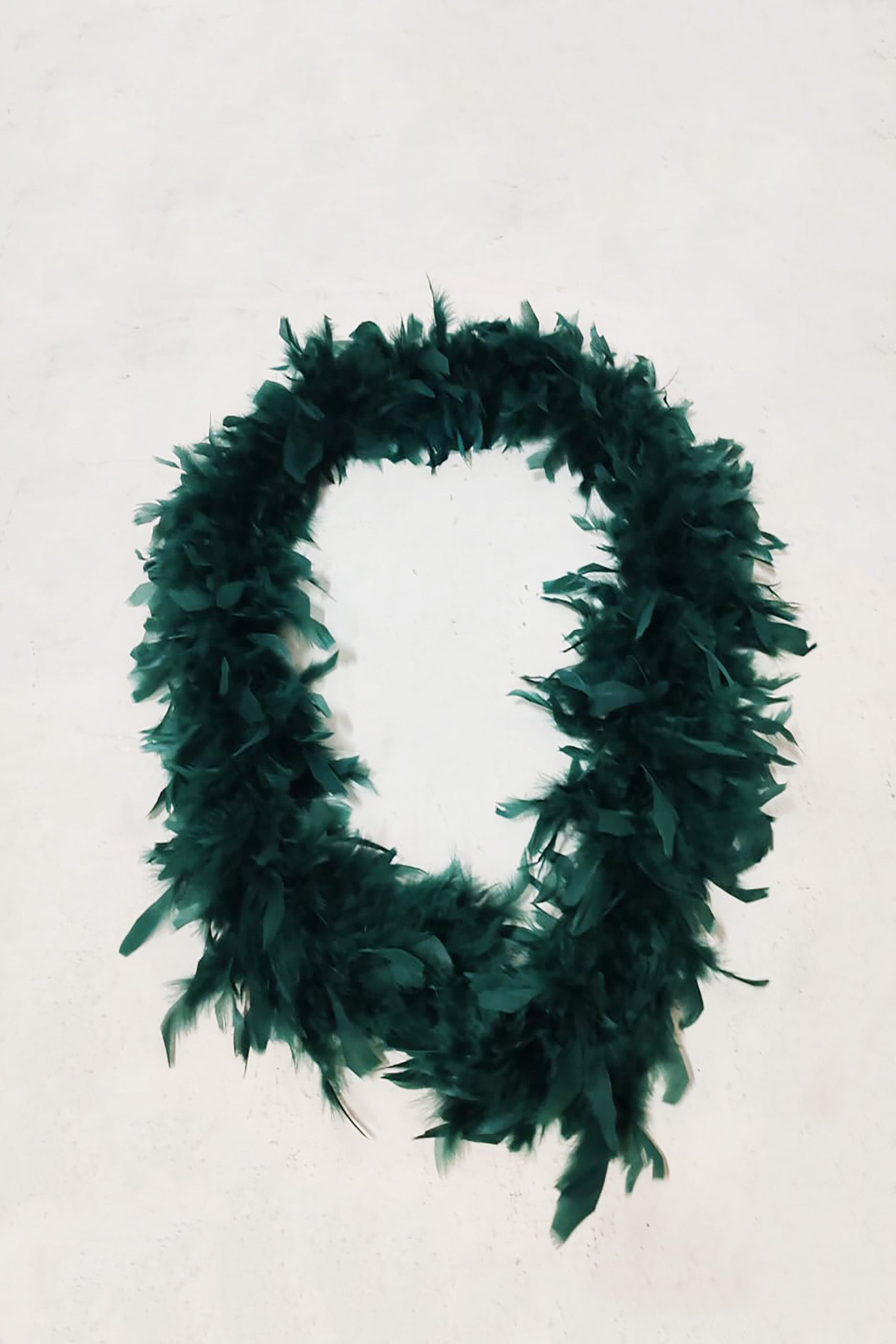 Dark Green Long Feather Scarf