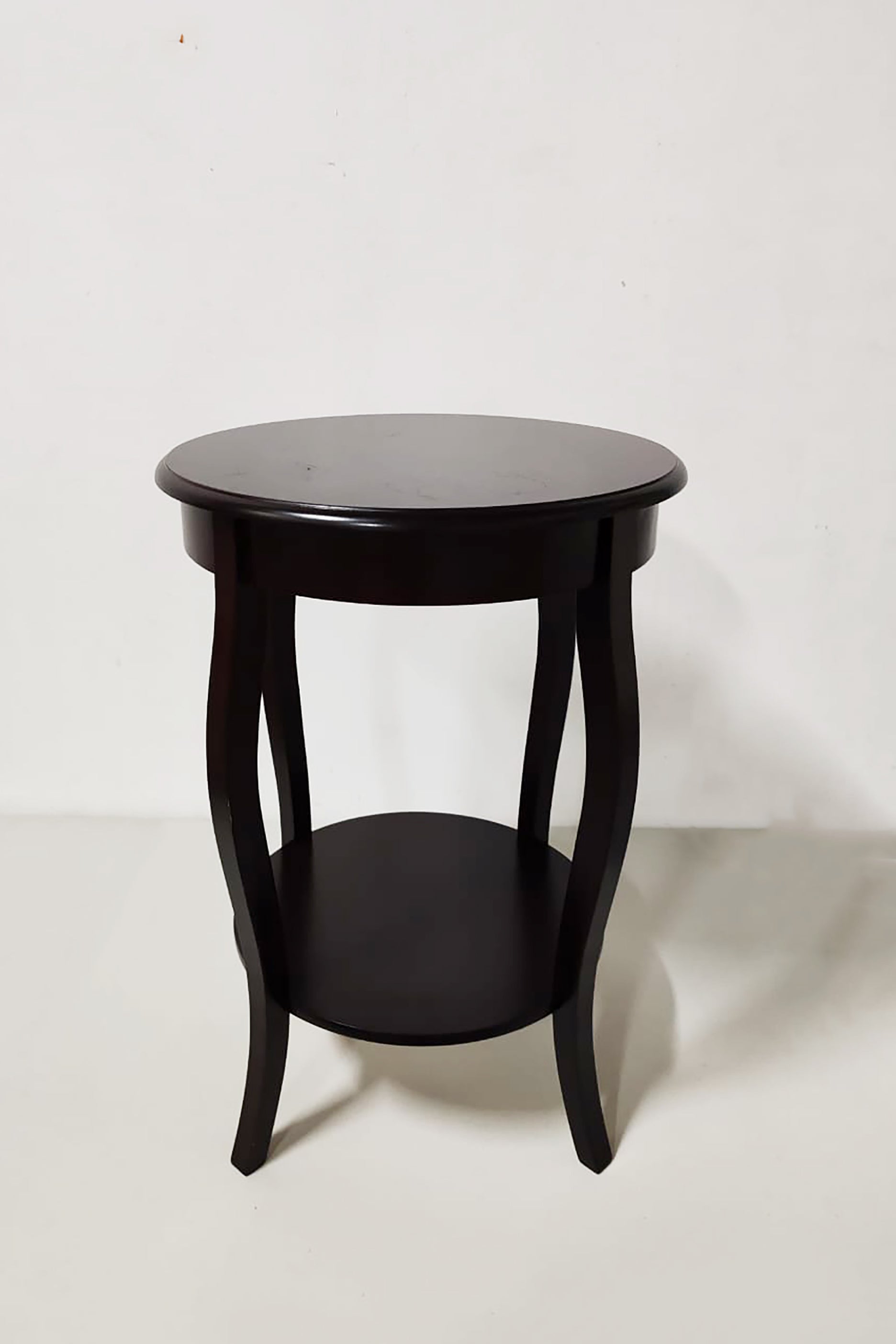 Round Side Table with Shelf