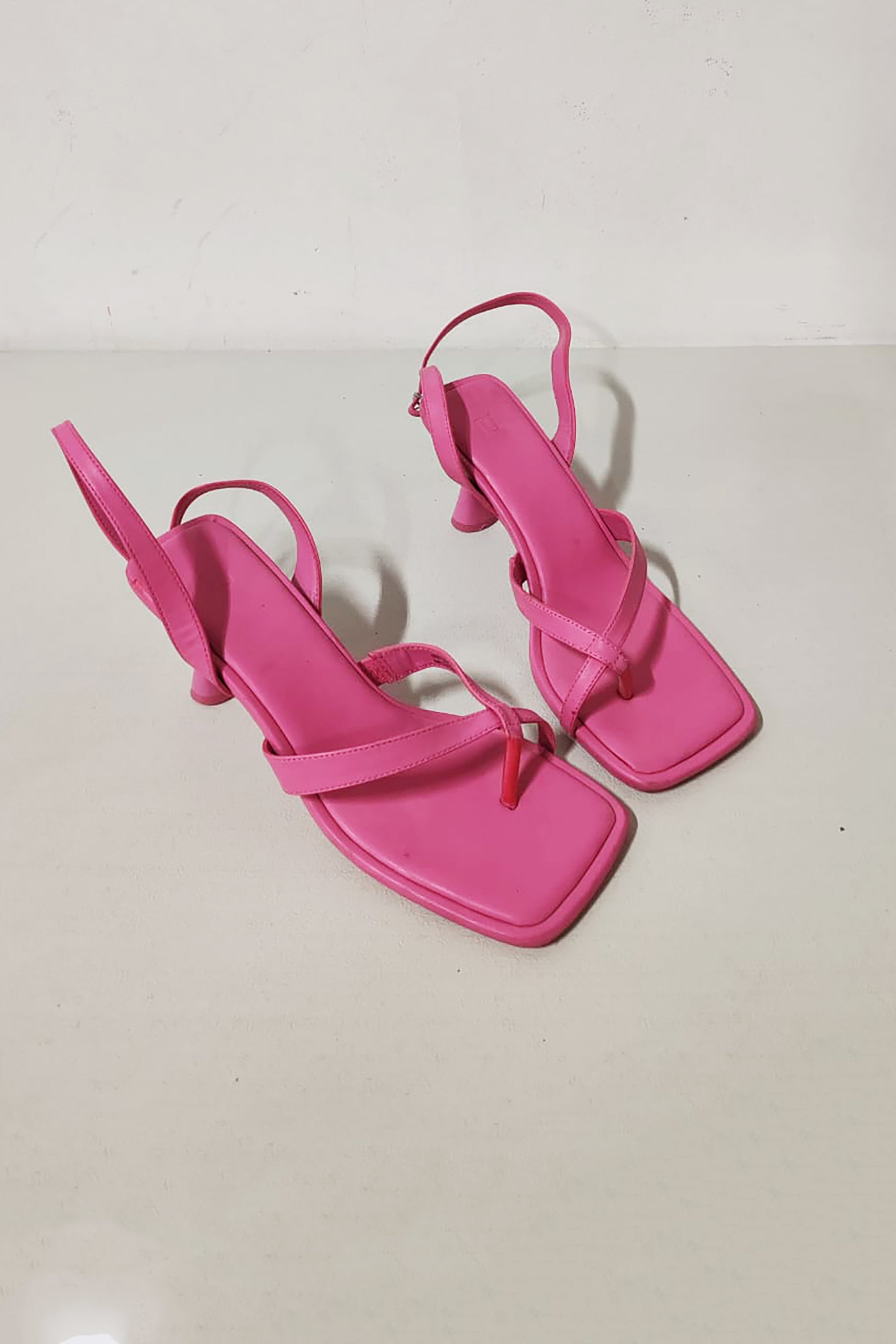 Ladies Pink Block Heel Sandals (Eu40)