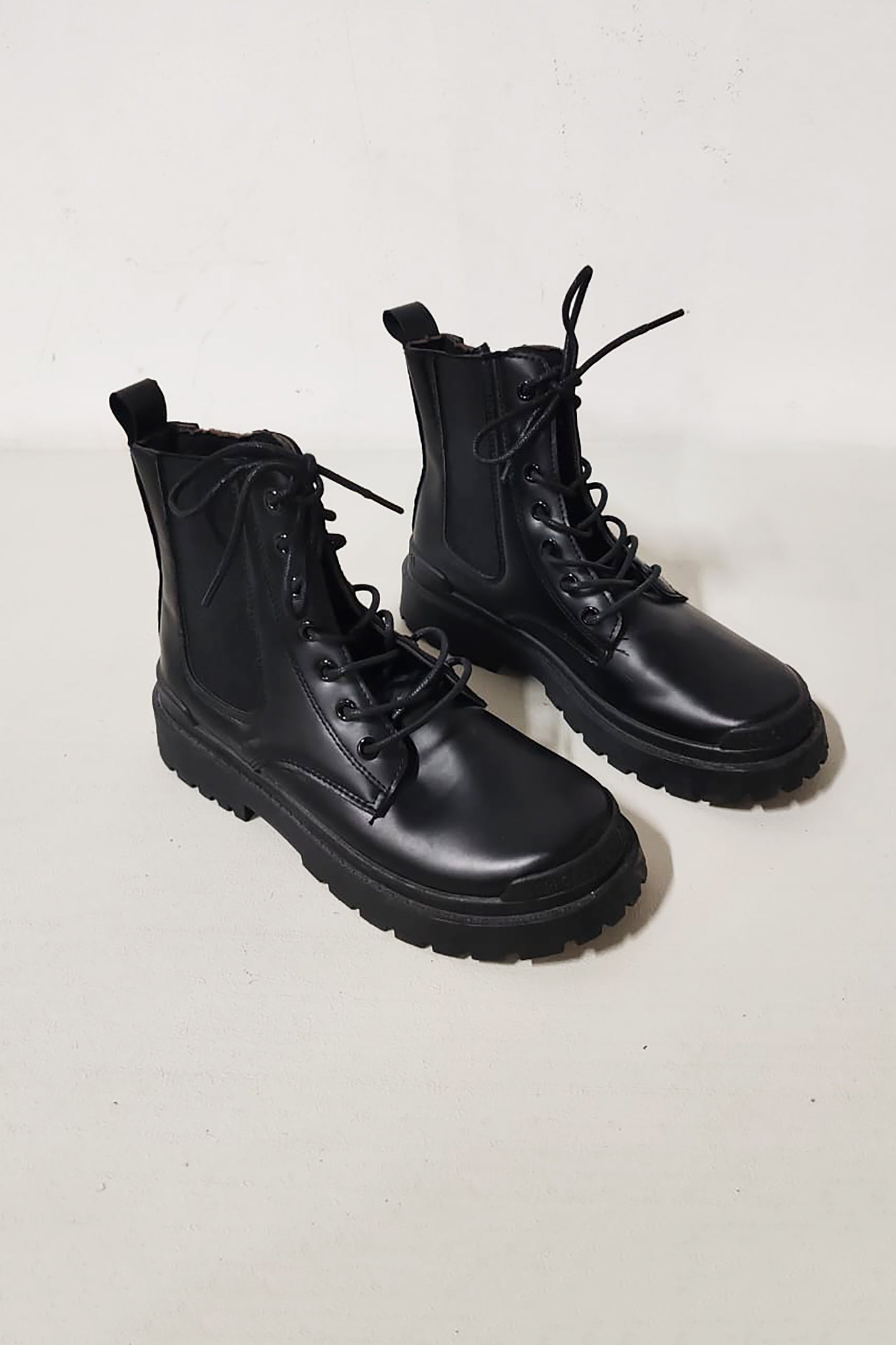 Ladies Black Boots PU Leather Ankle (Eu39)