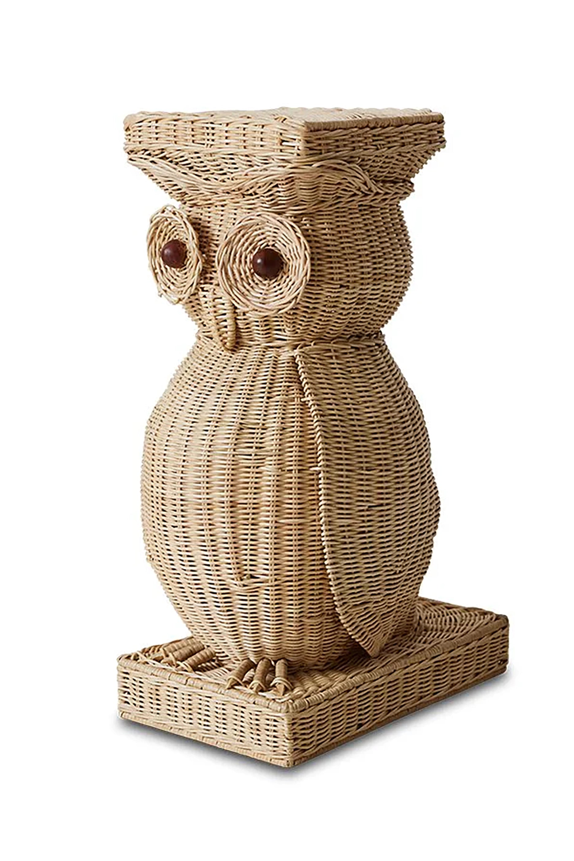 Rattan Owl Side Table