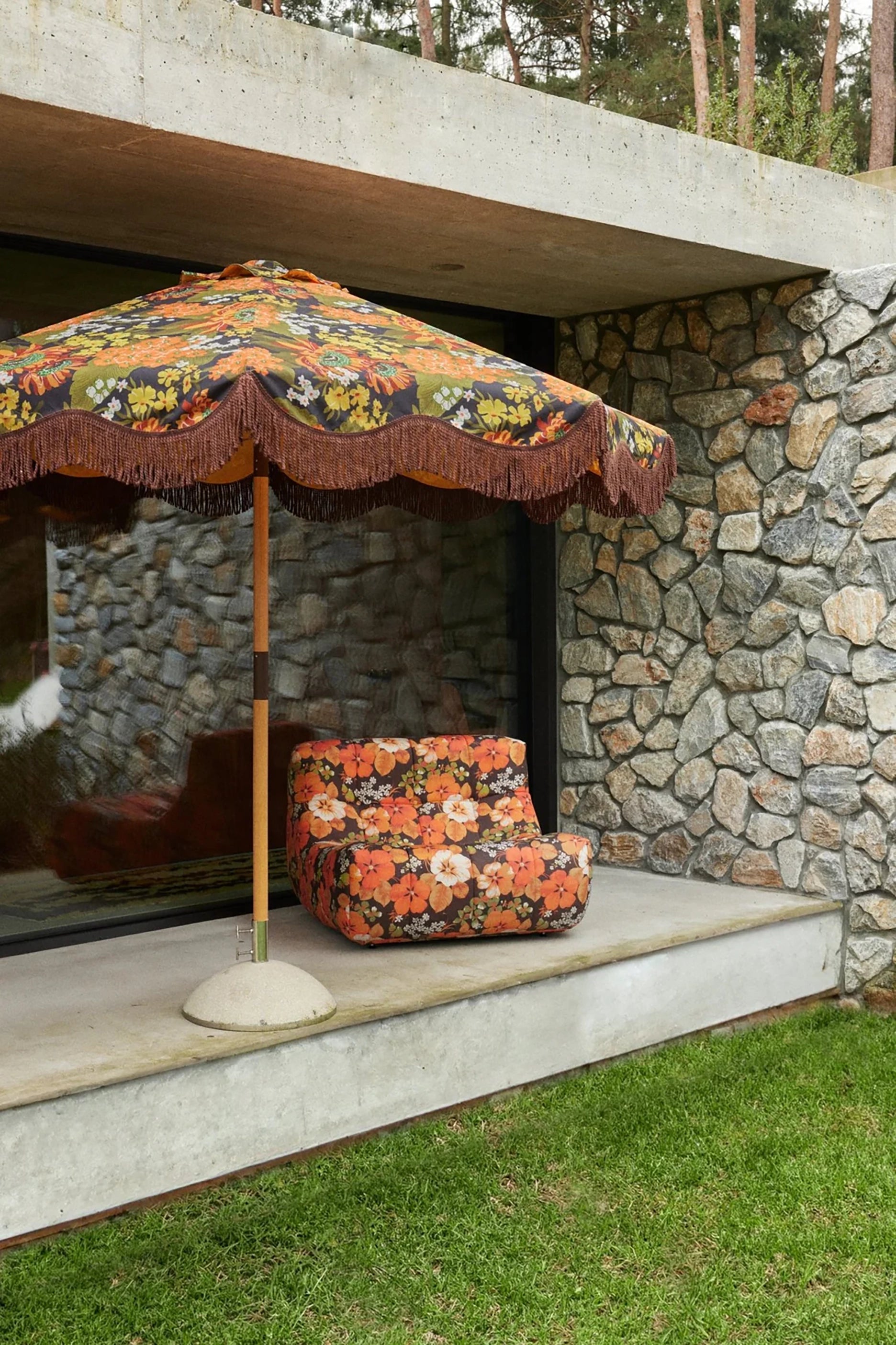 Retro Floral Togo Chair