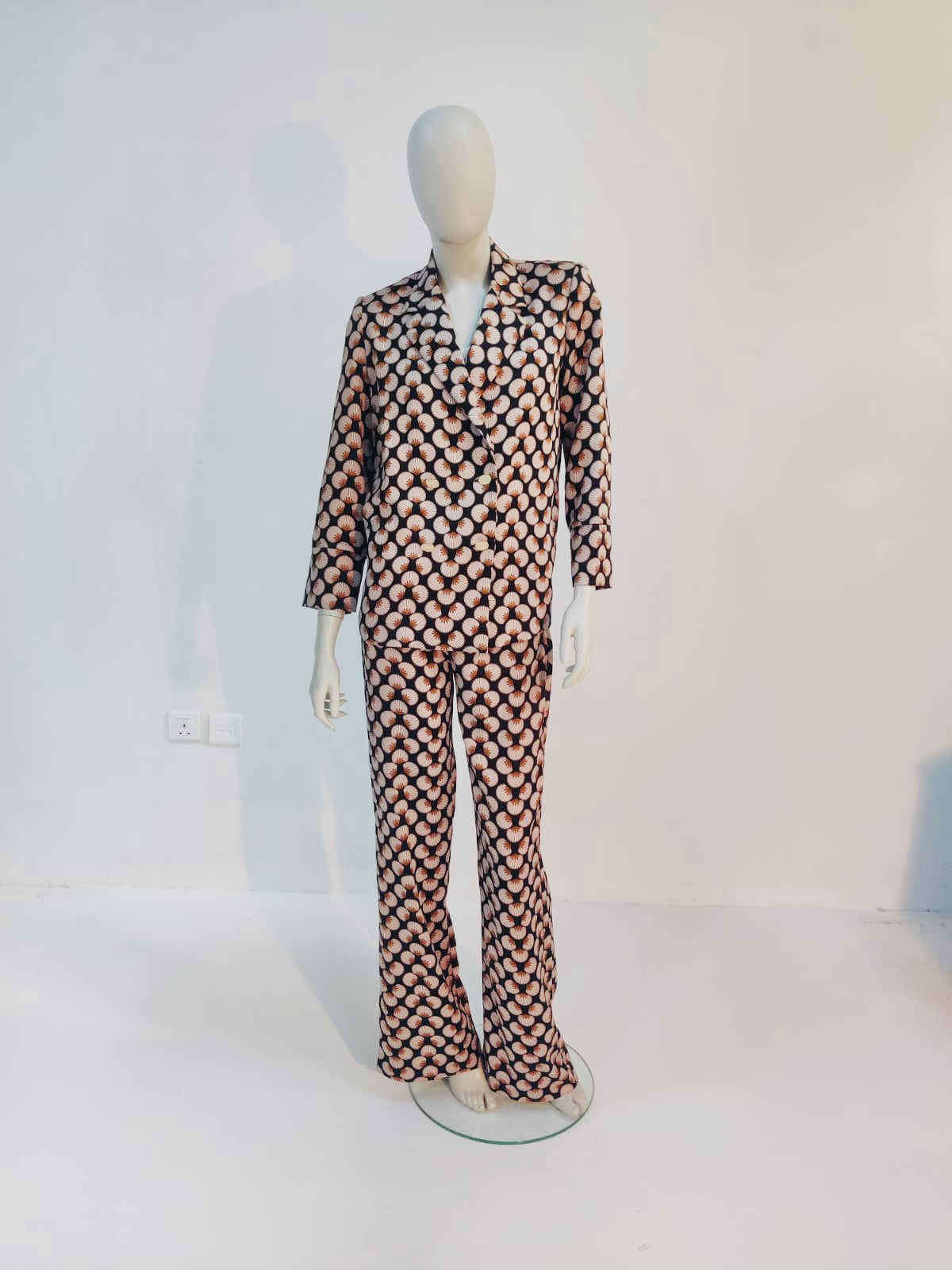 Printed Wide-Leg Trouser Suit
