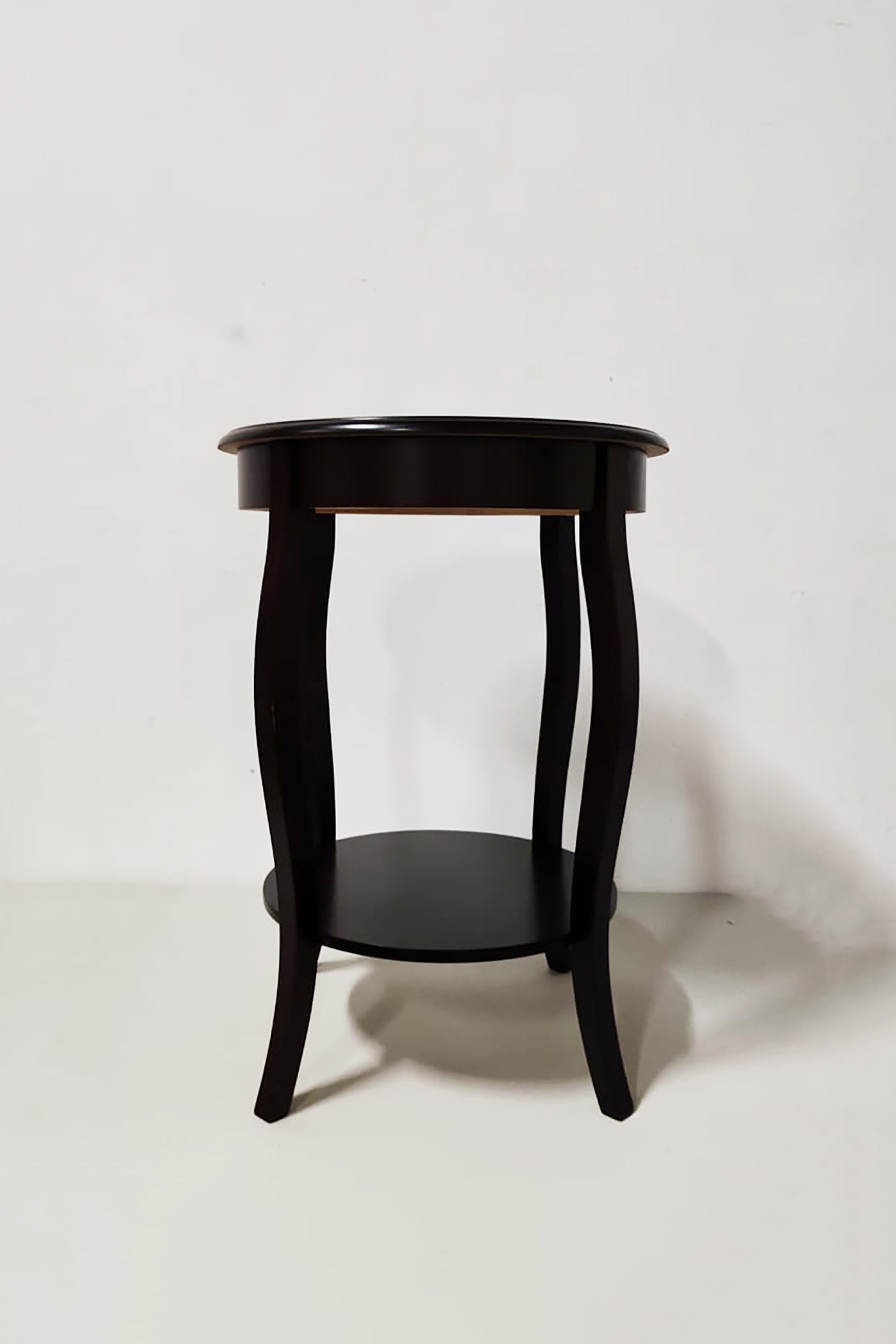 Round Side Table with Shelf