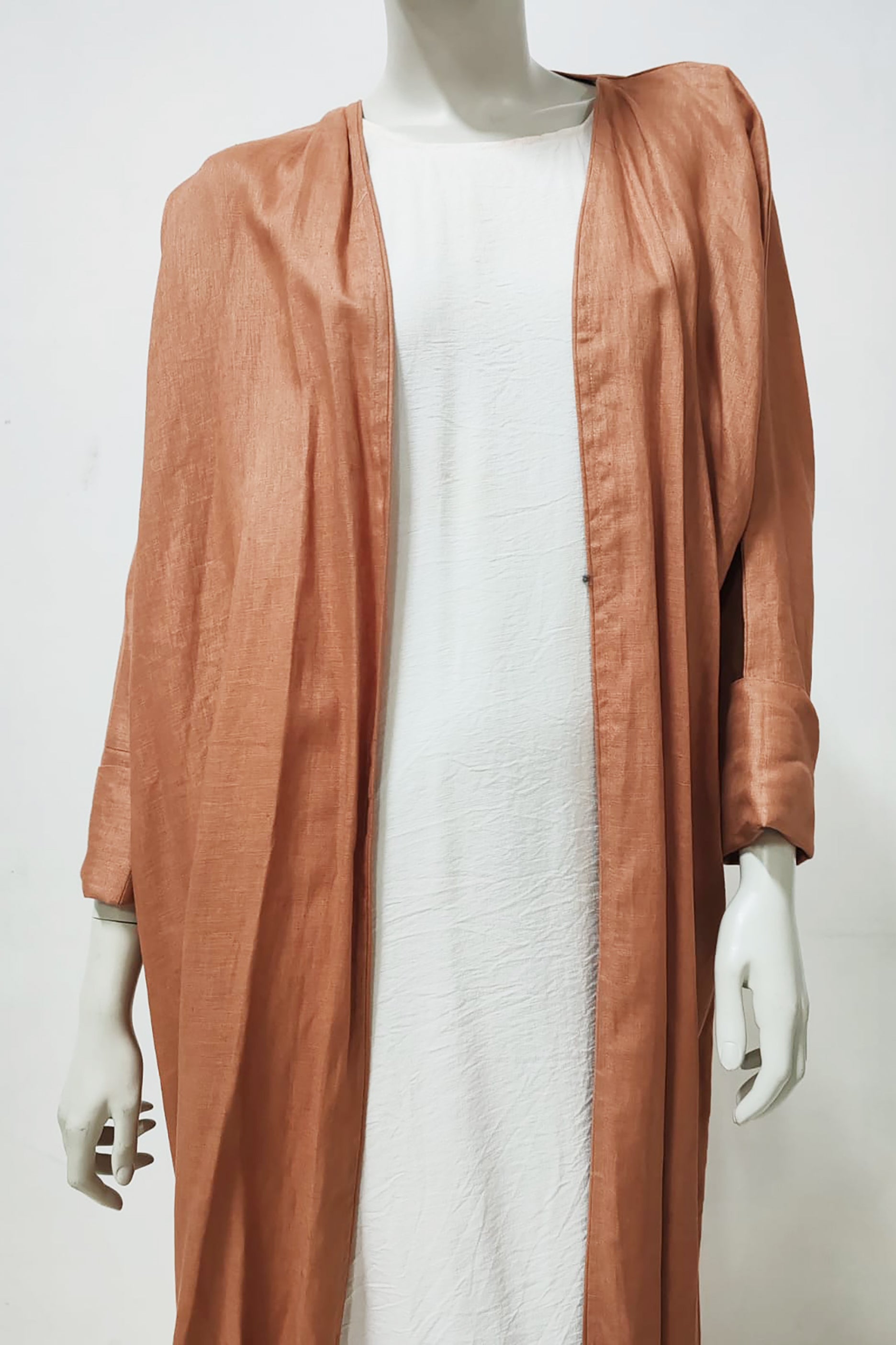 Orange Silk Long Abaya