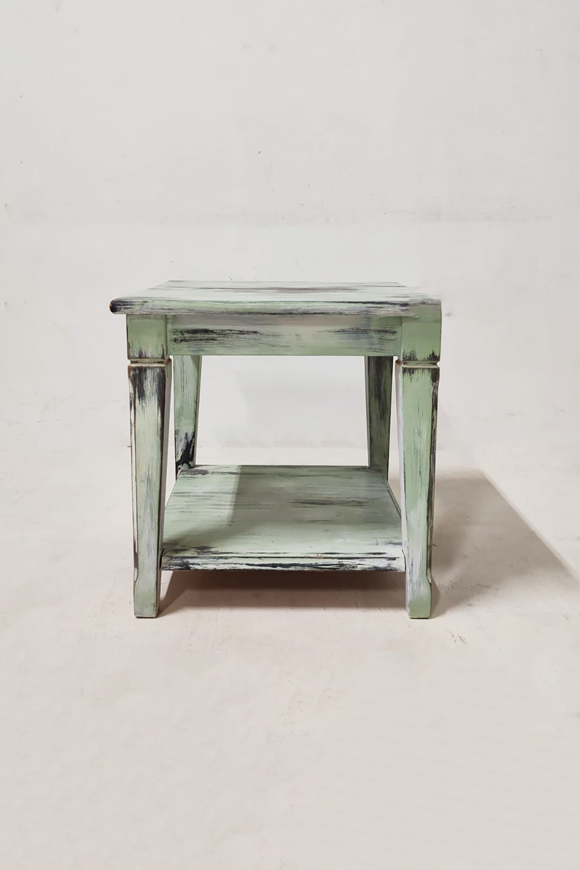 Green Distressed Side Table