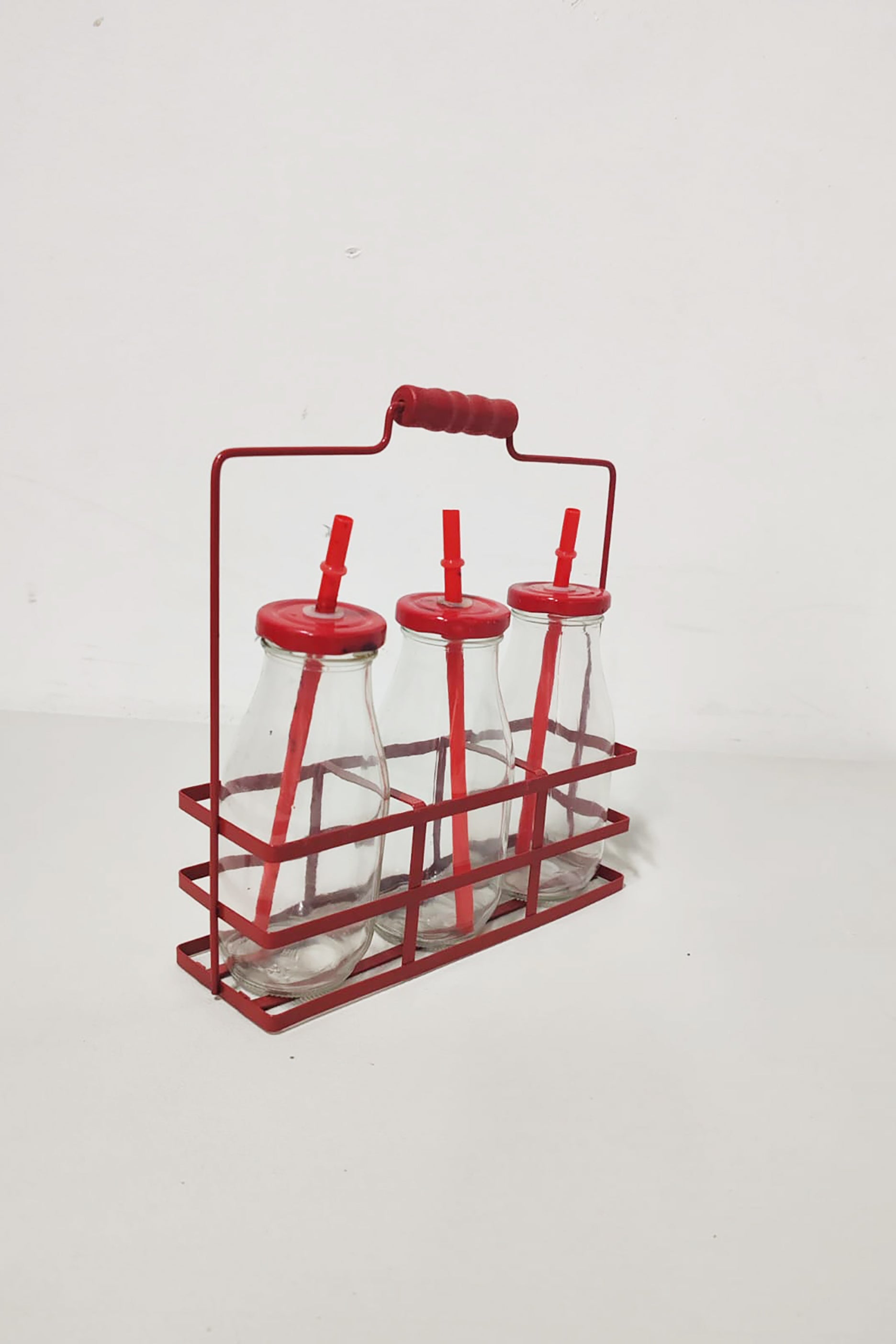 Table Top Glass Set of 3 with Carrier