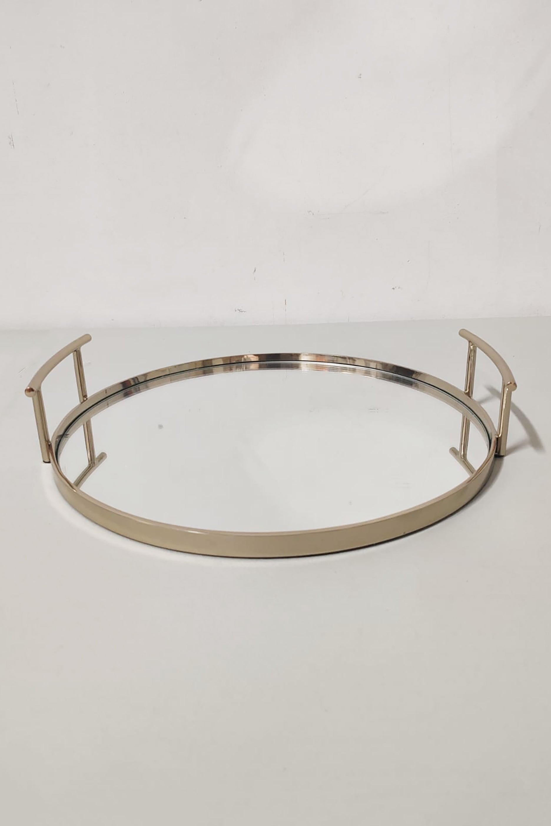 Silver Tray with Mirrored Base