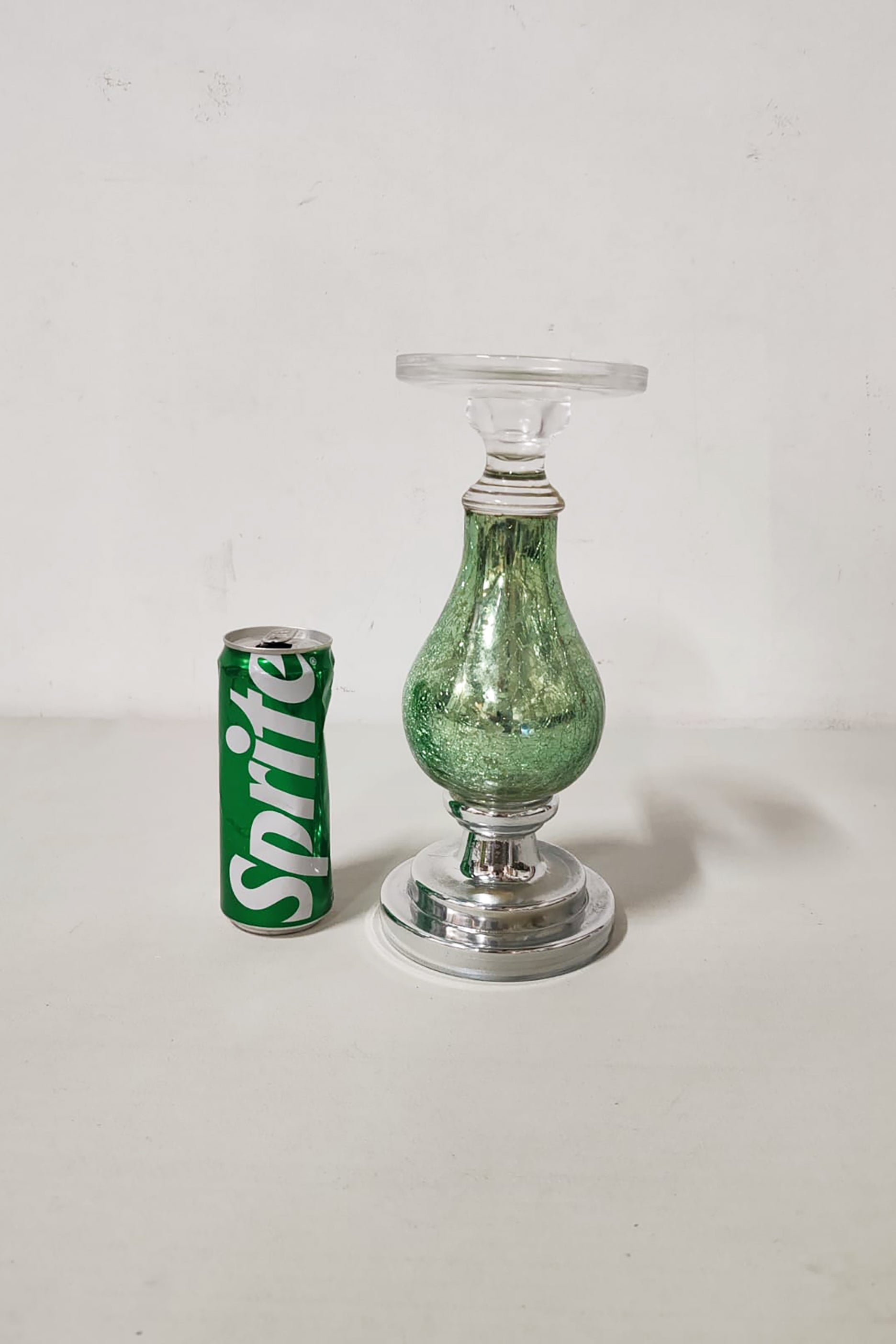 Green Glass Candle Holder