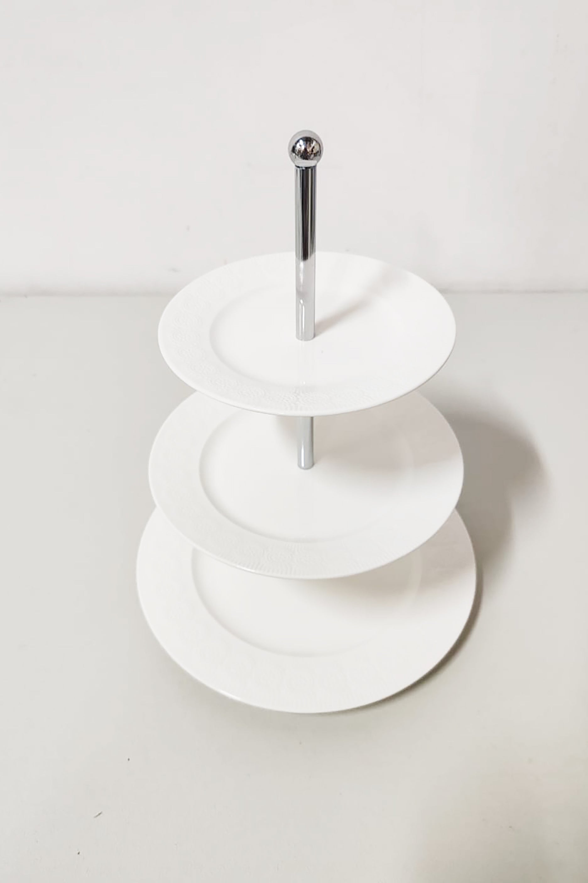 White Ceramic Cake Tier Stand