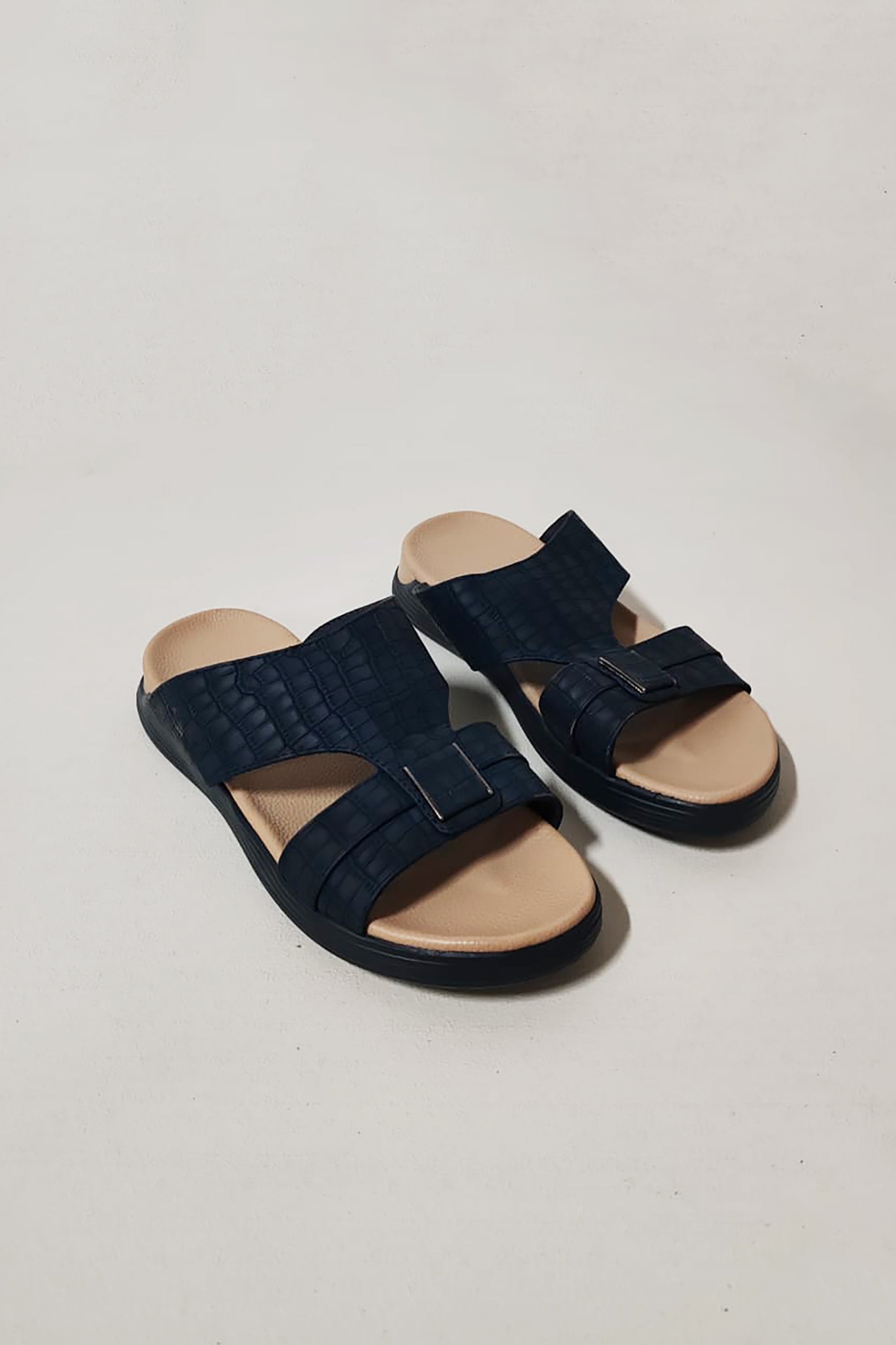 Arabic Rubber Sandals for Men (Beige & Blue)
