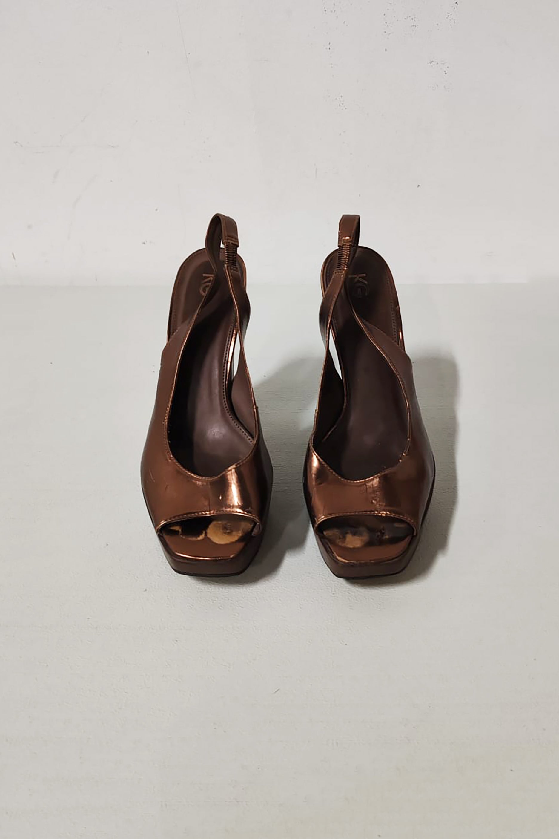 Ladies Bronze Straw Weave High Heels Sandals (Eu39)