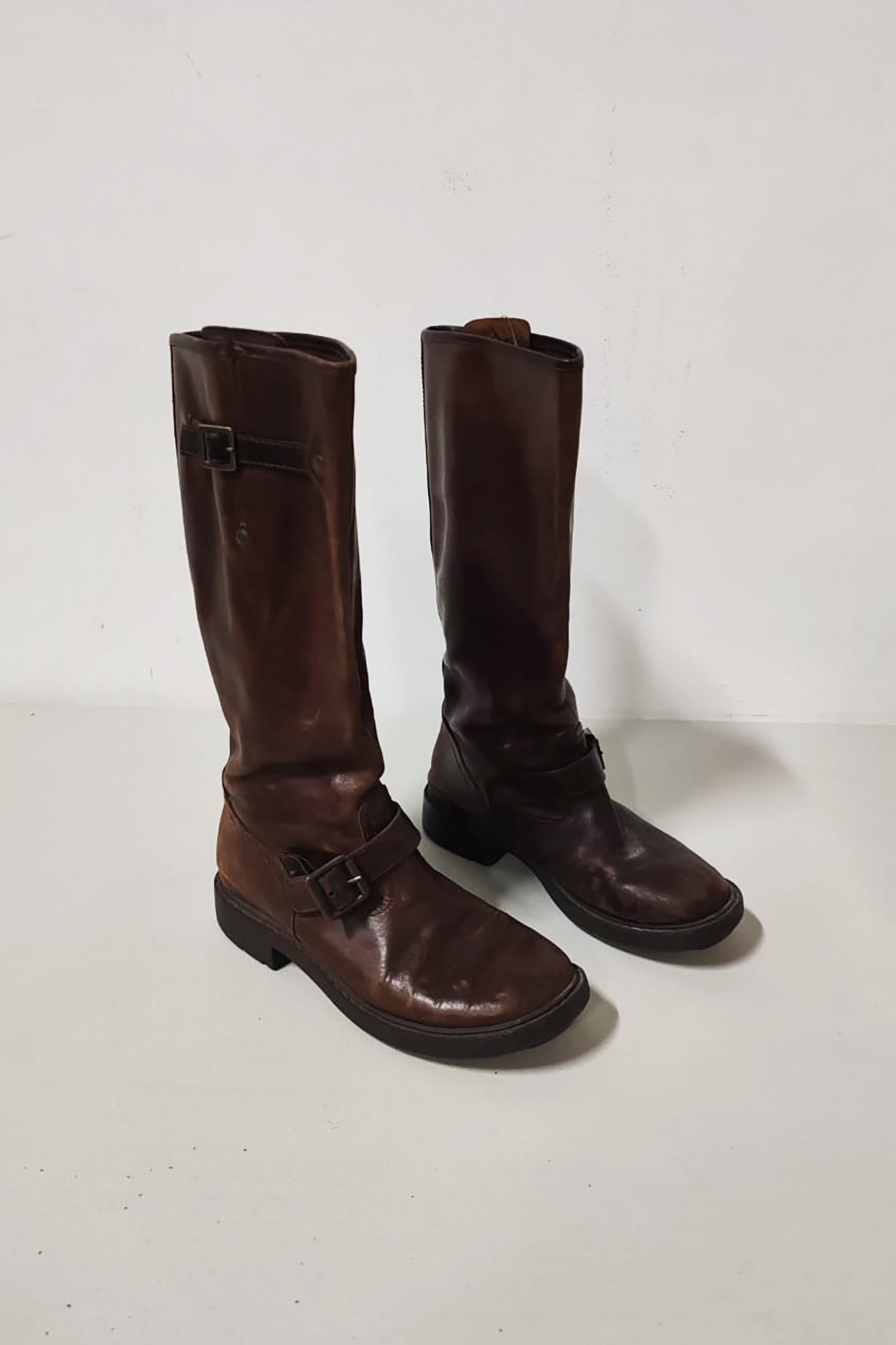Dark Brown Leather Knee-High Boots (Eu36)