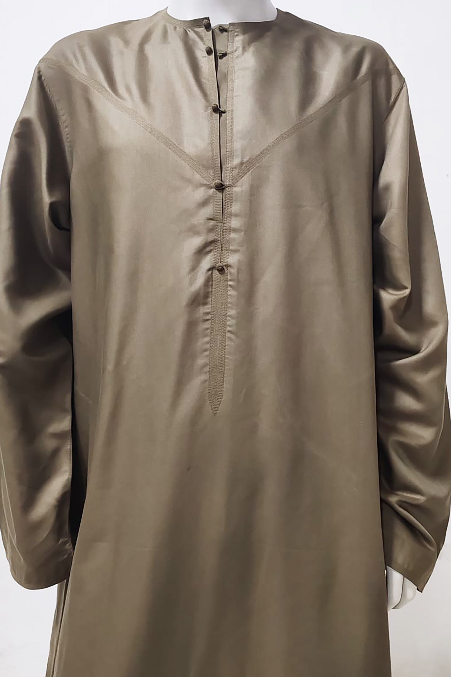 Mens Arabic Thobe (Dark Green/Brown)