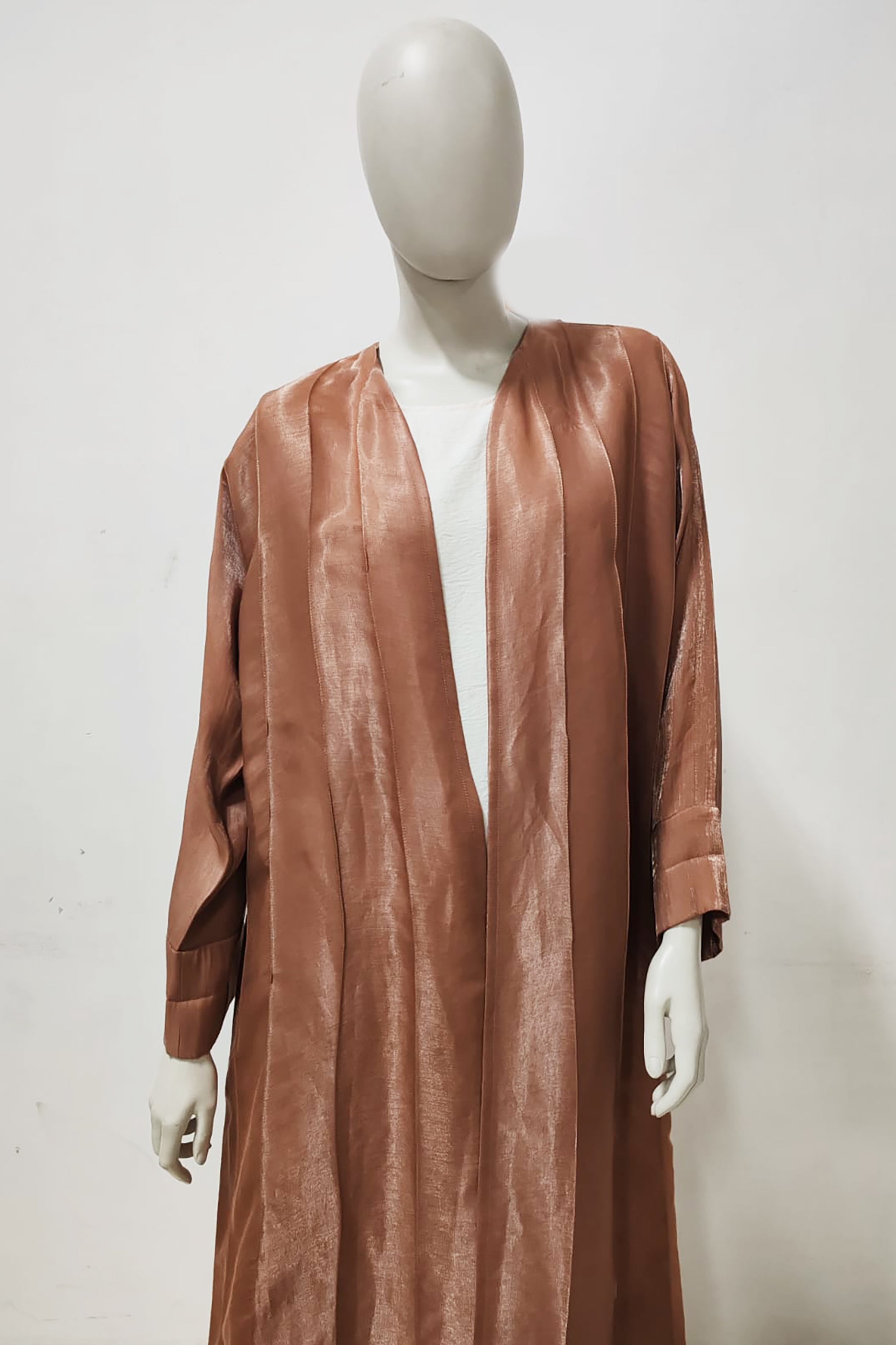Shiny Brown Silk Abaya
