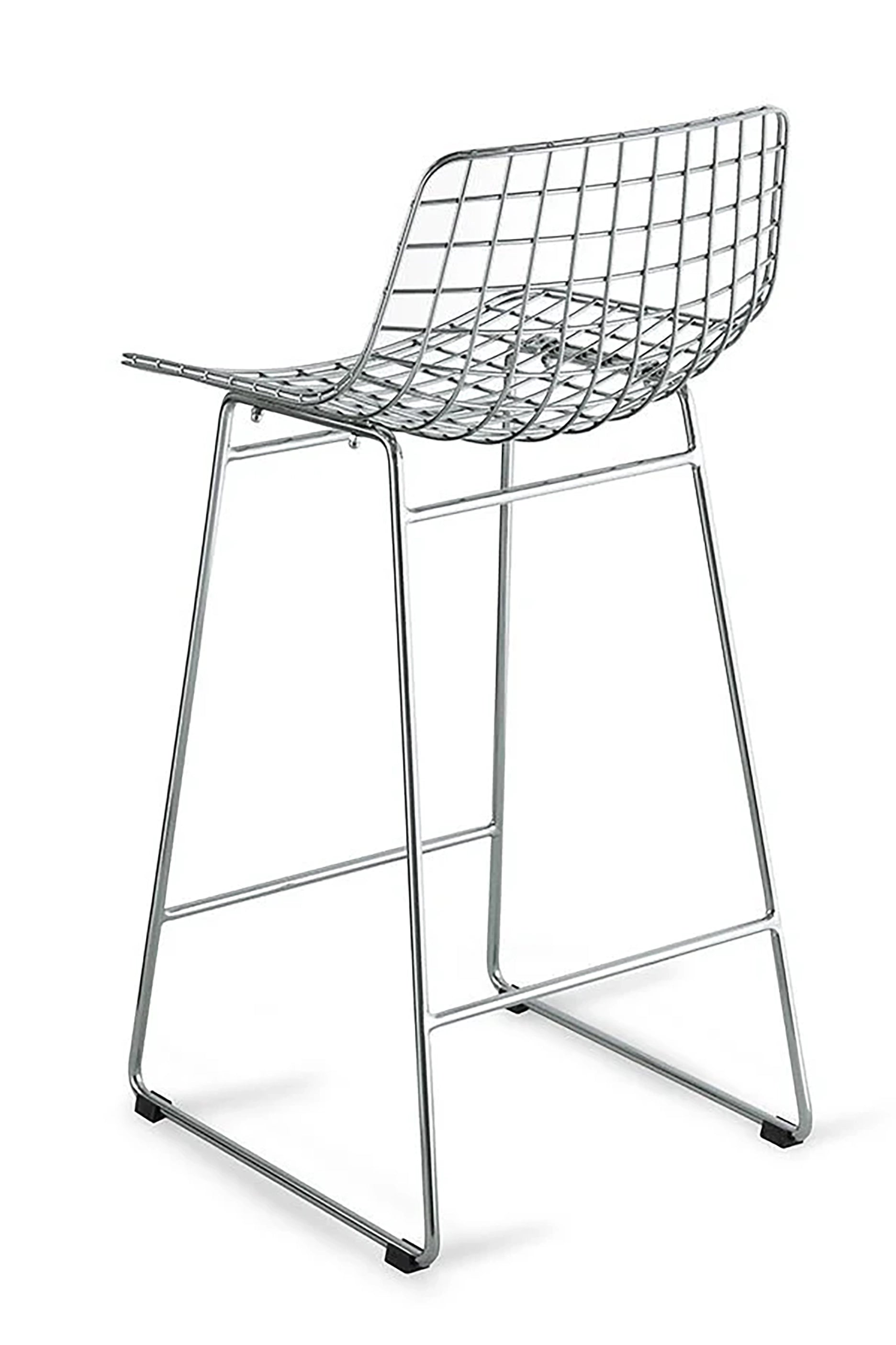 Metal Wire Bar Stool - Silver