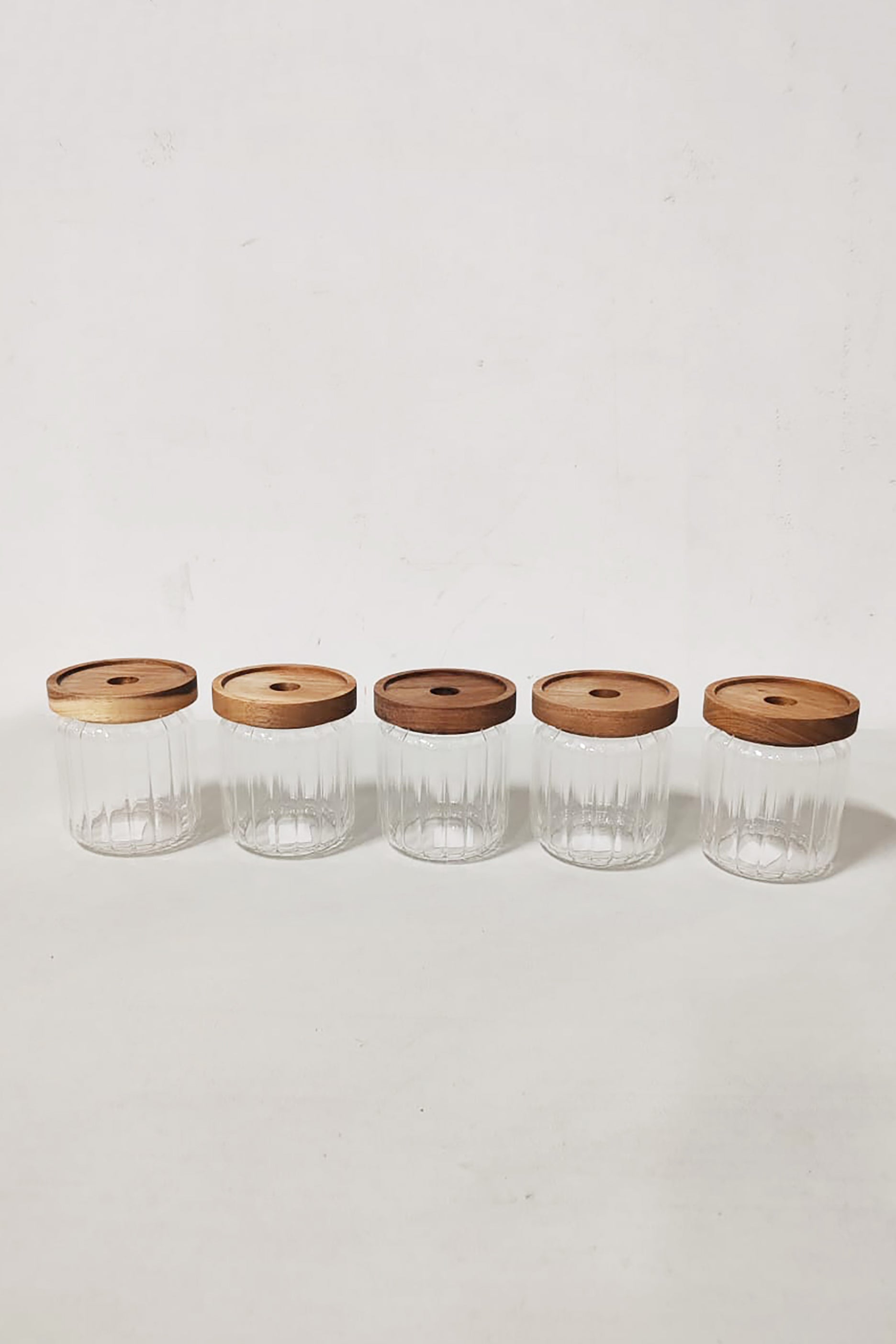 Stripe Glass Jar Set with Lid