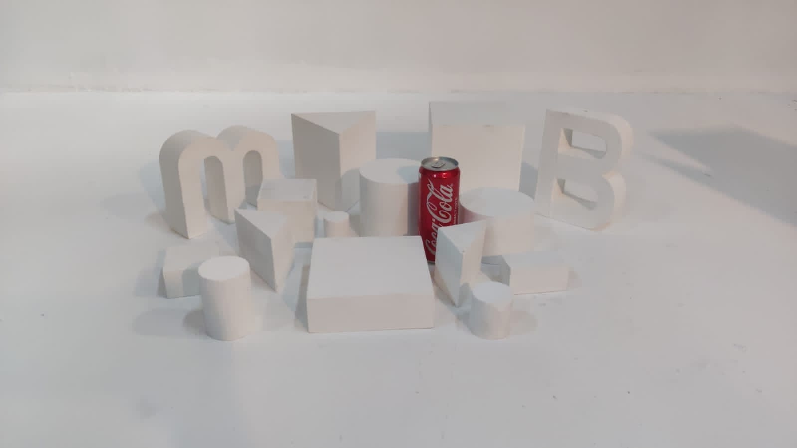 Bundle of Small White Styling Plinths for Still Life (17 pieces)