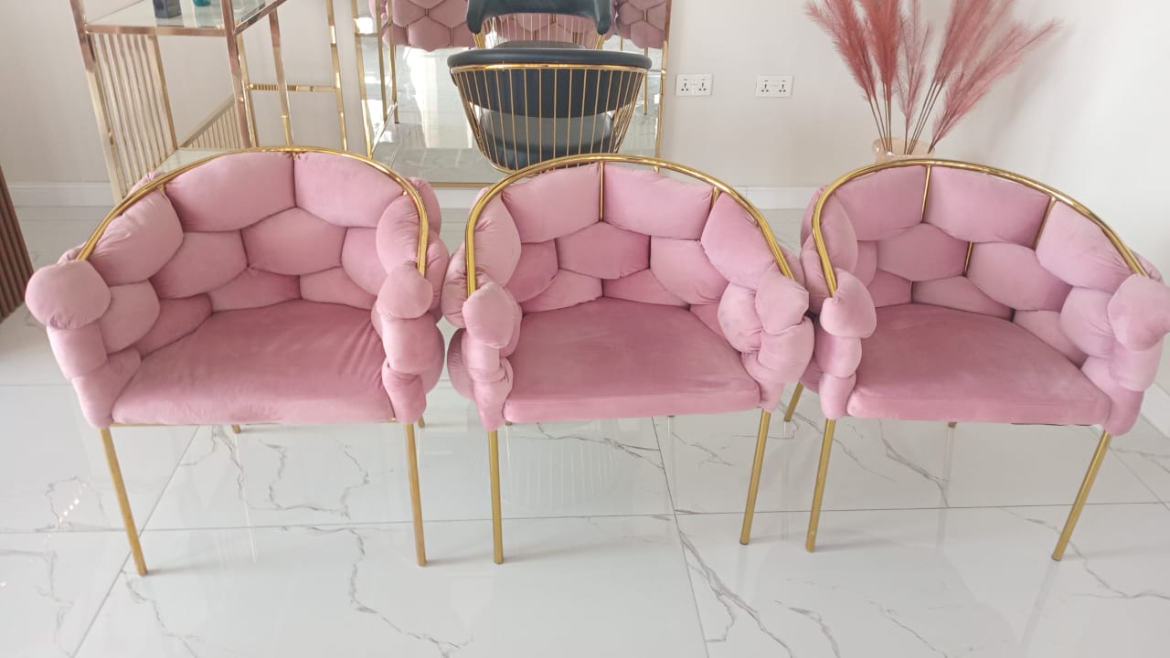 Modern Pink Accent Design Chair (6 pieces available)