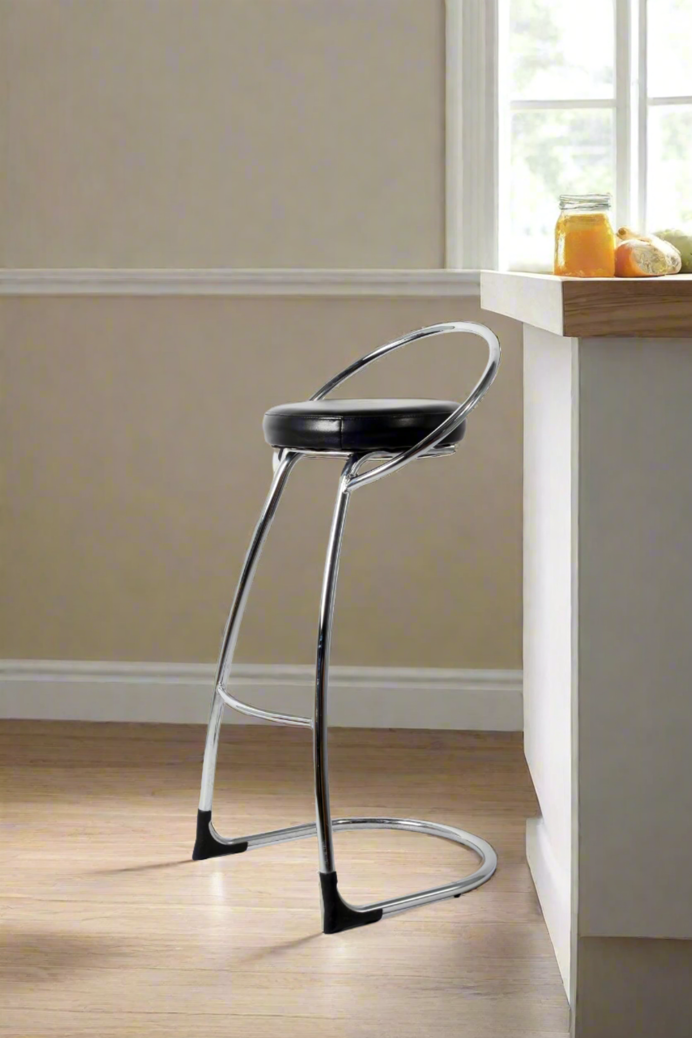 Black & Chrome Bar Stool