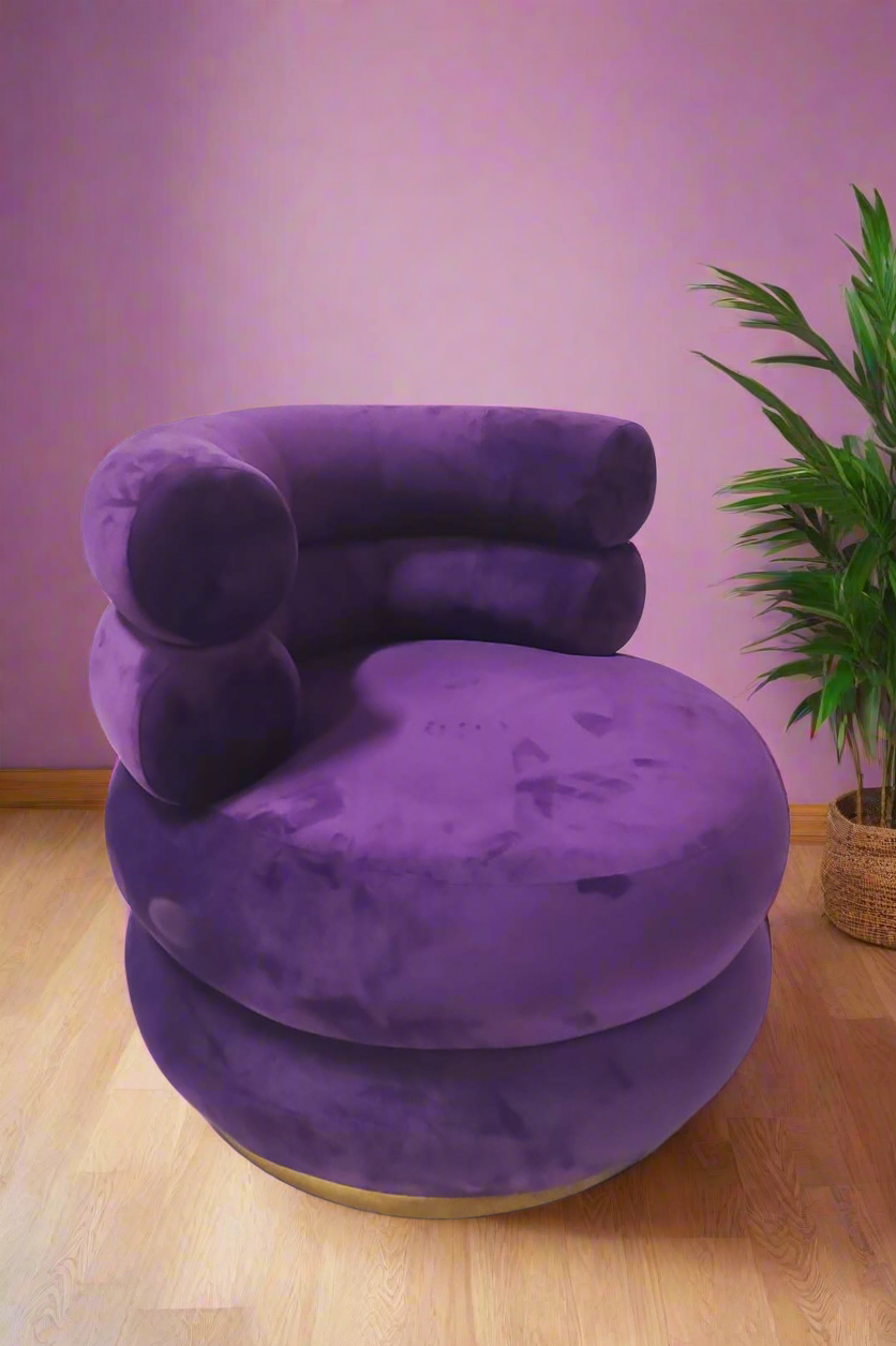 Purple Velvet Accent Chair (2 pieces available)