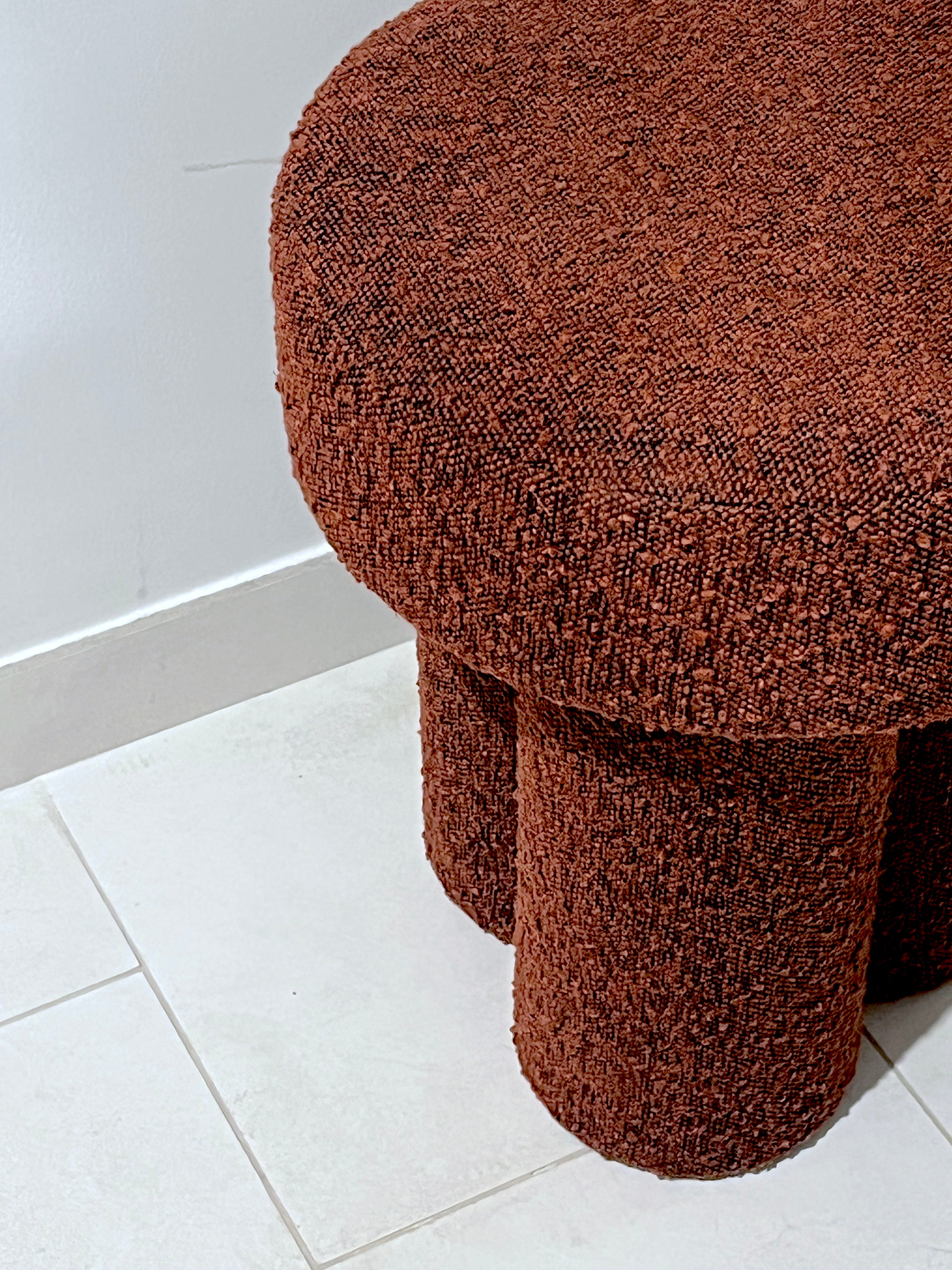 Maroon fabric stool