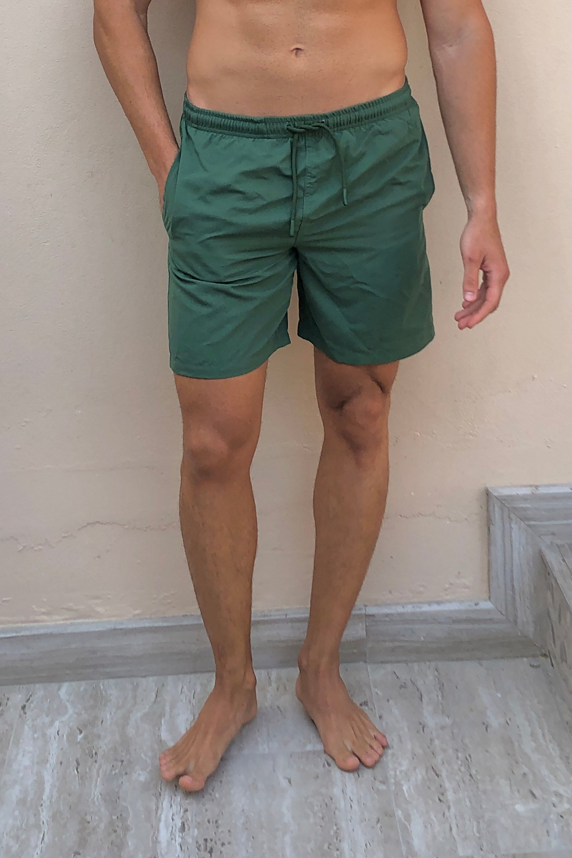 Mens Green Swim Shorts (Medium)