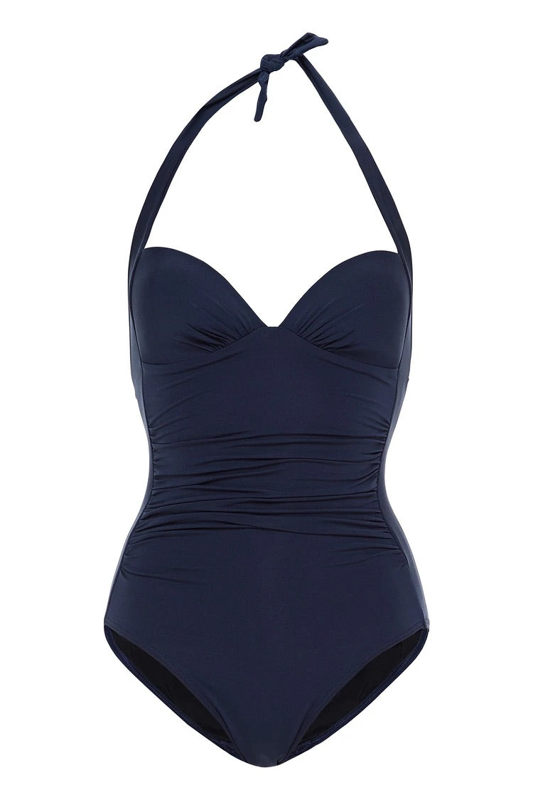 Navy Blue Halterneck Swimsuit