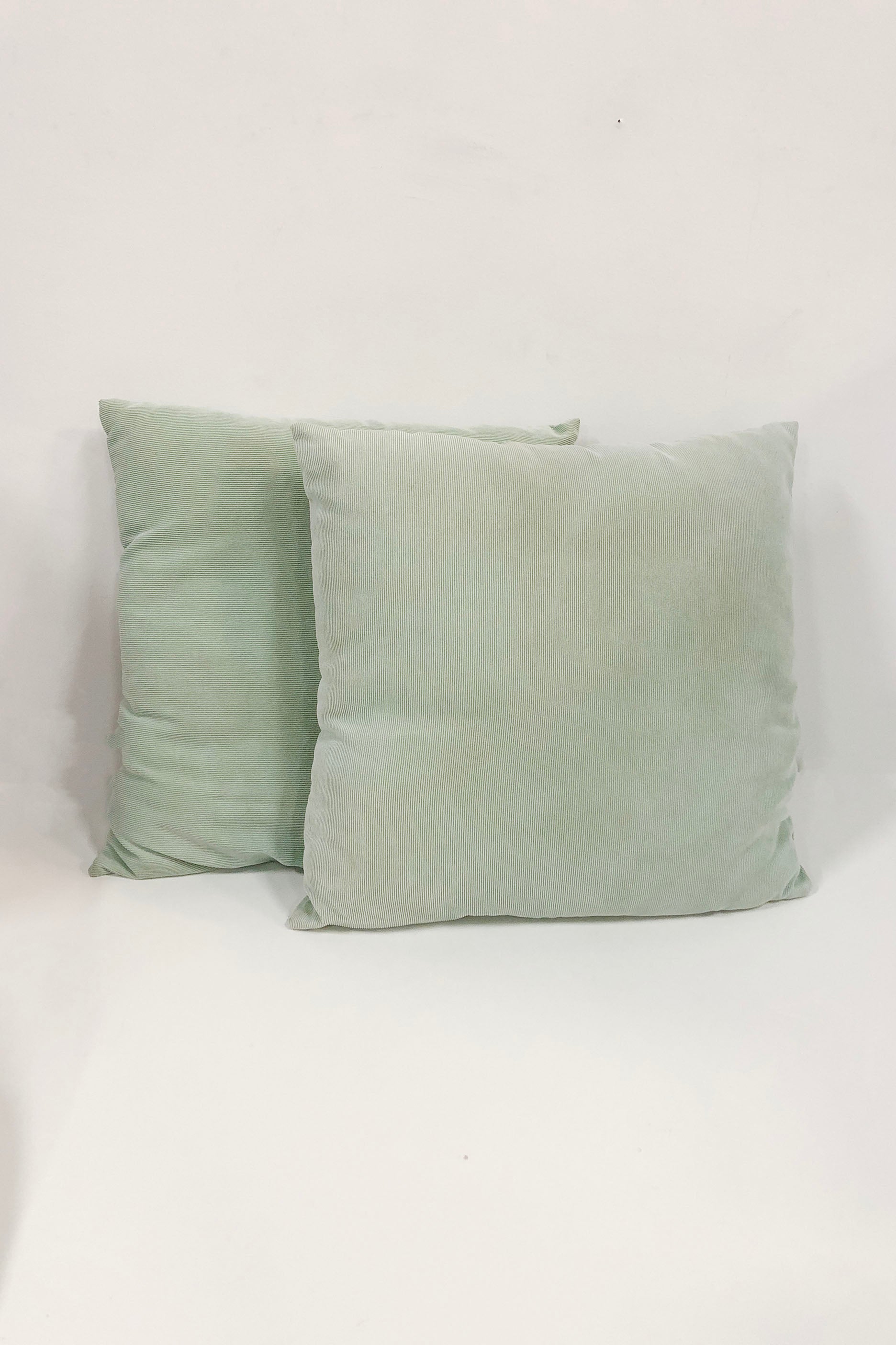Set of Two Mint Green Cord Cushions