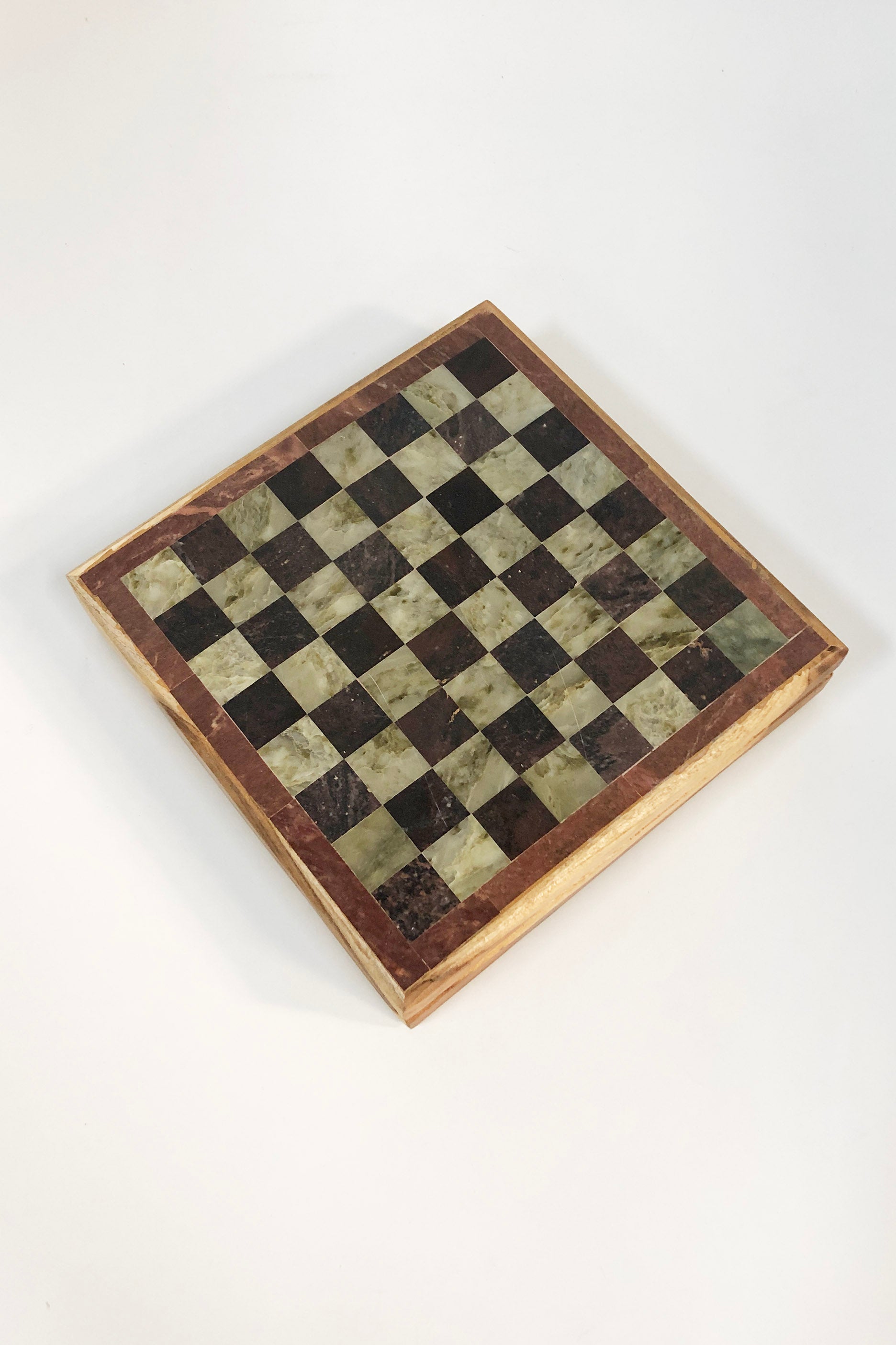 Wood and Jade Travel Chess Board