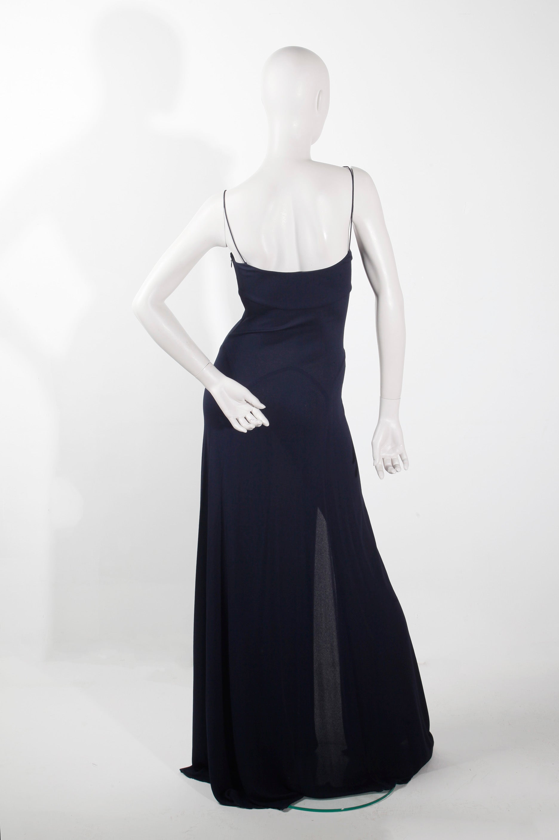 Imperfect Jenny Packham Navy Blue Crepe Gown (Eu36/38)