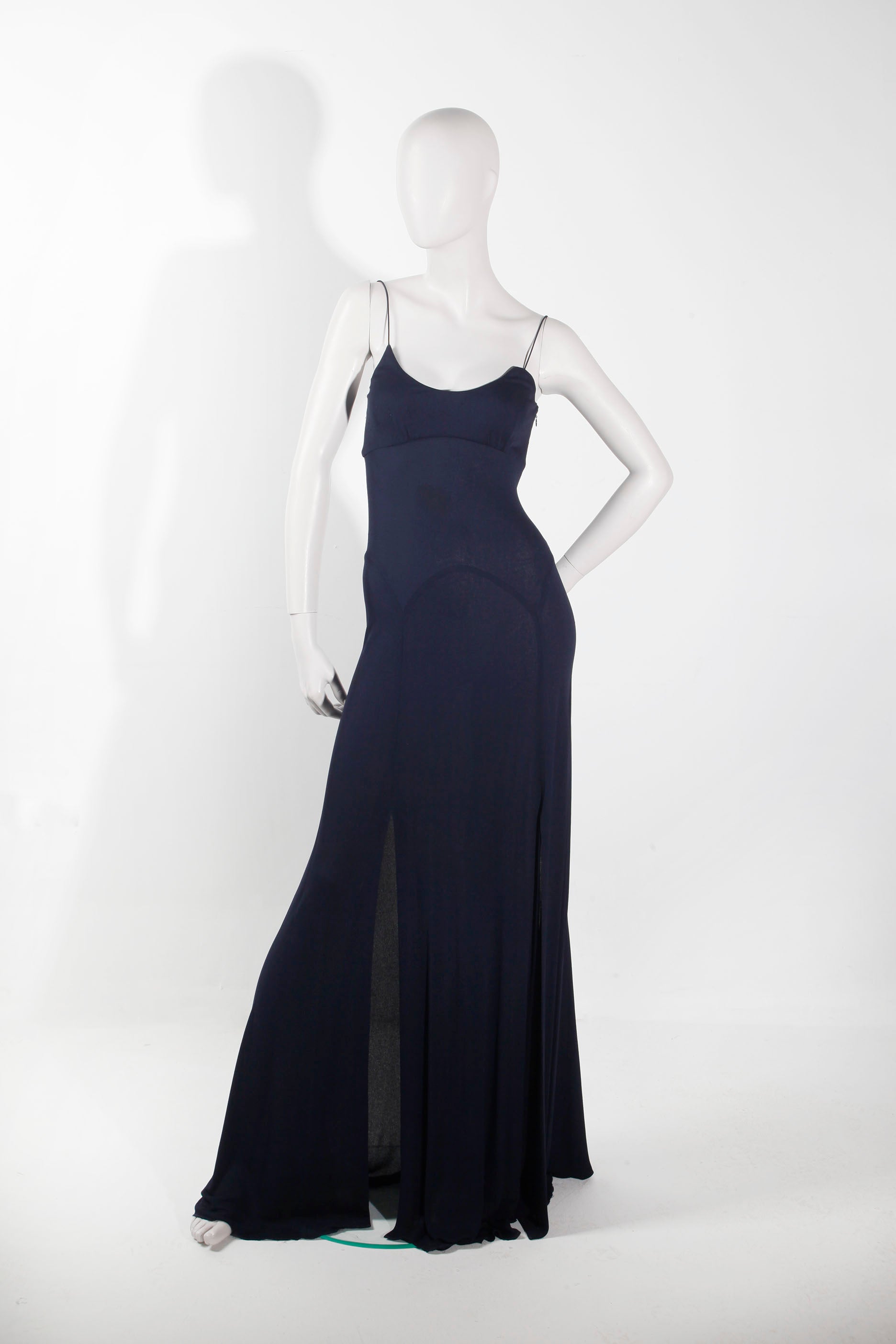 Imperfect Jenny Packham Navy Blue Crepe Gown (Eu36/38)