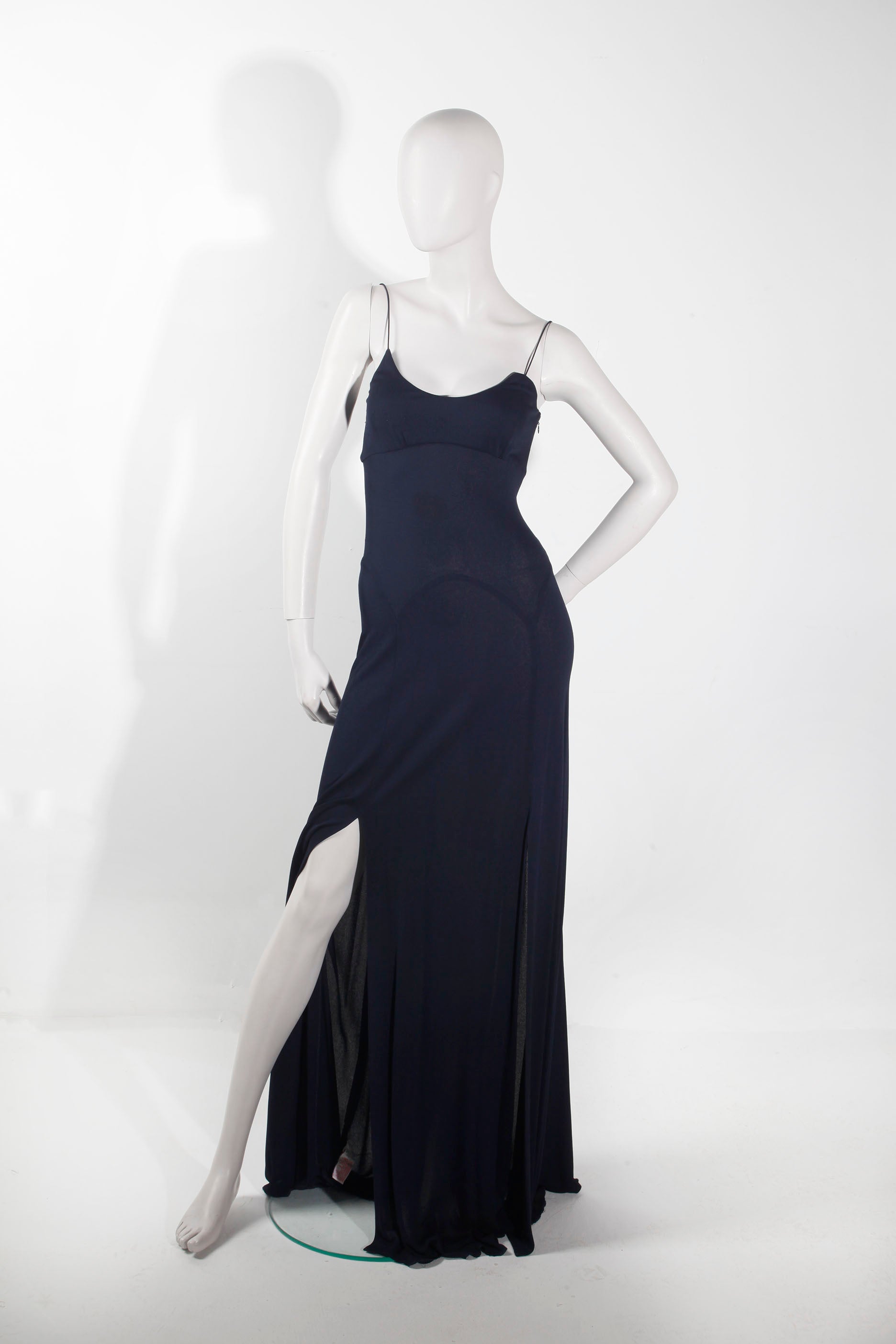 Imperfect Jenny Packham Navy Blue Crepe Gown (Eu36/38)