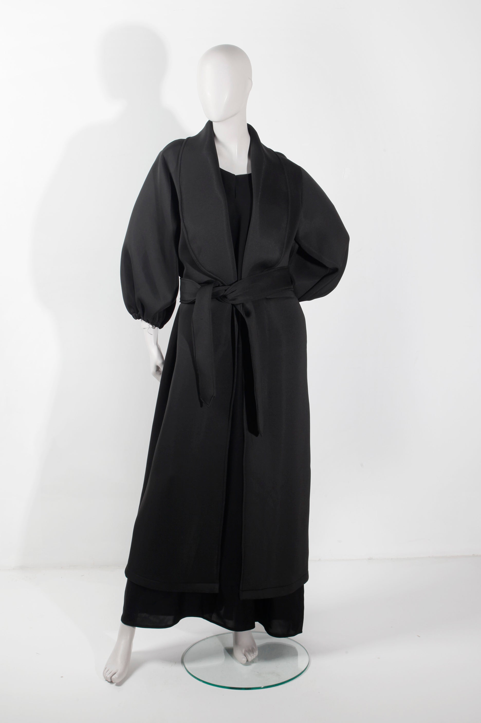 Black Neoprene Abaya Coat