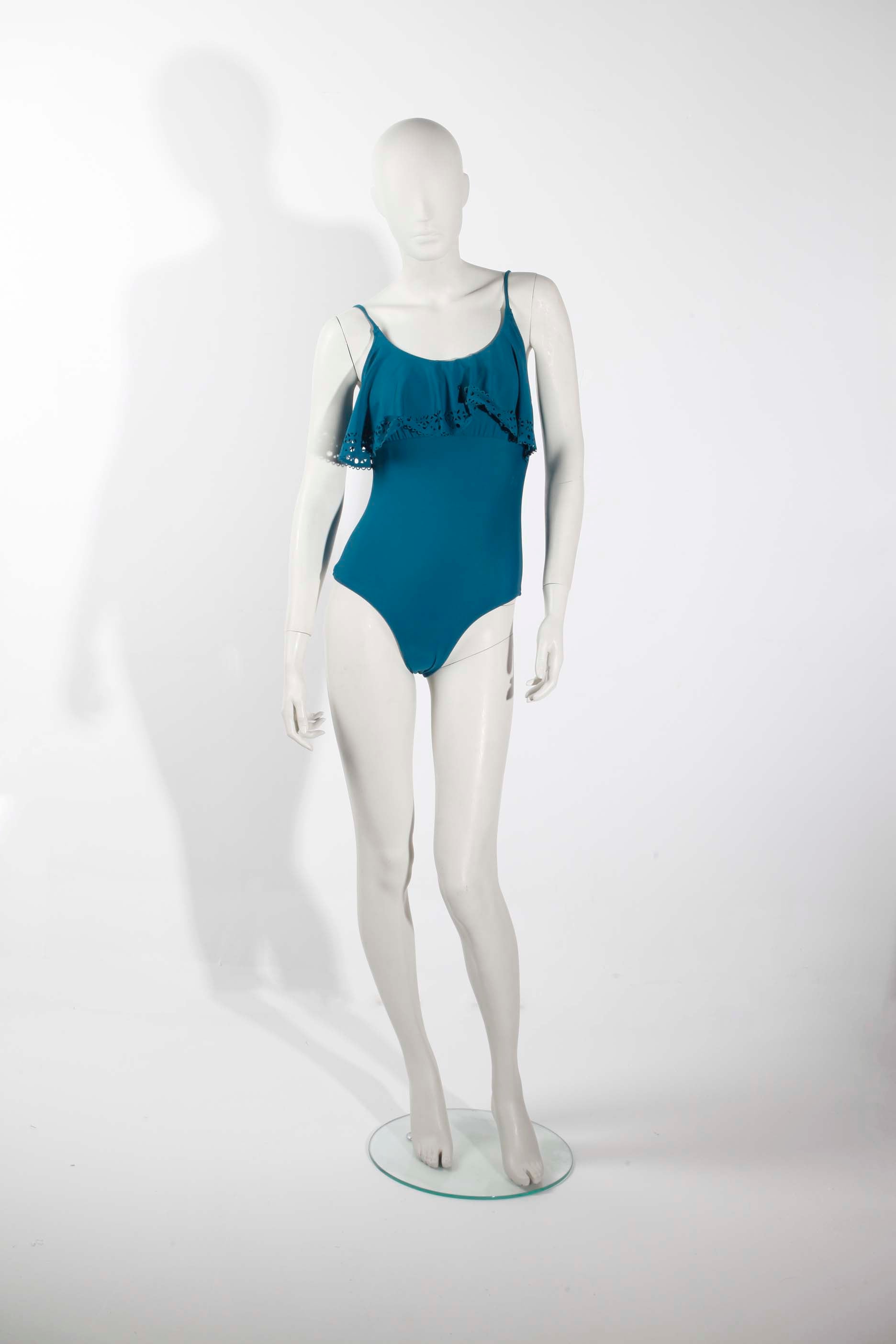 Teal Blue Swimsuit with Frill Neckline (Eu38-40)